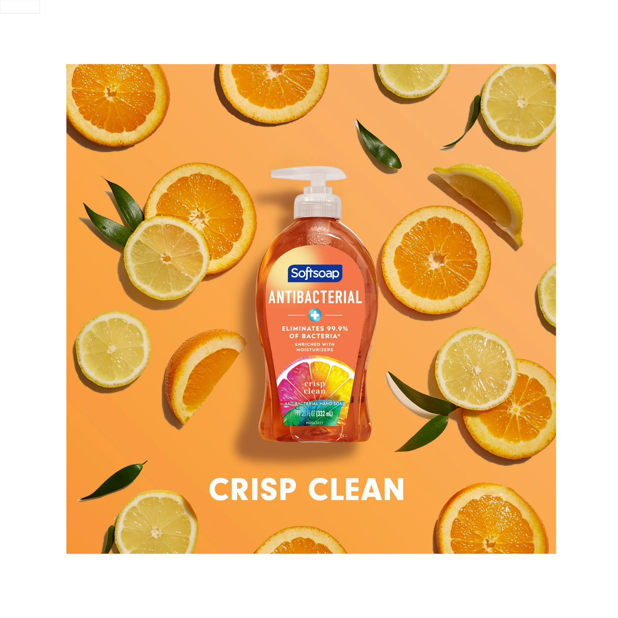Softsoap, Antibacterial Liquid Hand Soap, Crisp Clean, Refreshing Cleanse, 11.25 Fluid Ounce Bottle