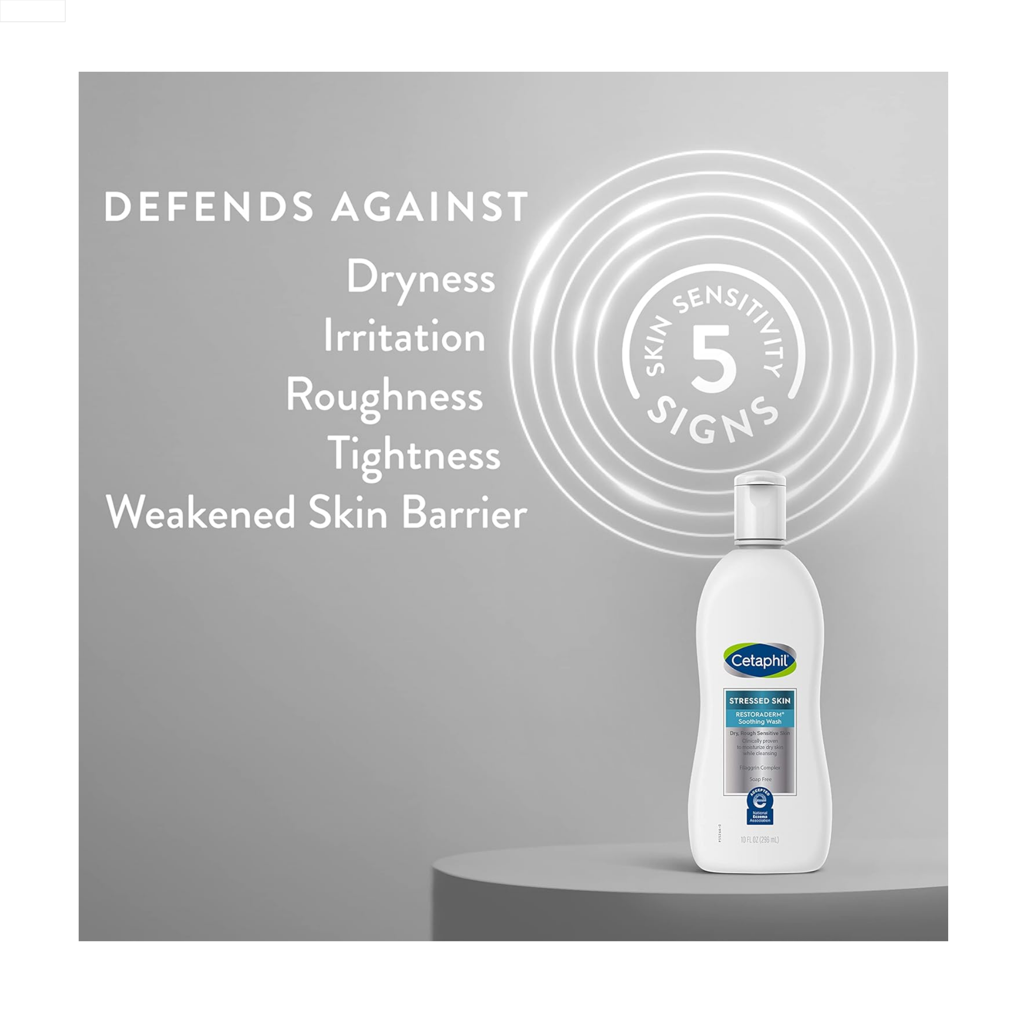 Cetaphil®, Restoraderm Soothing Wash, Hypoallergenic Cleanser for Dry, Stressed Skin, 10 fl oz - Pharmaful