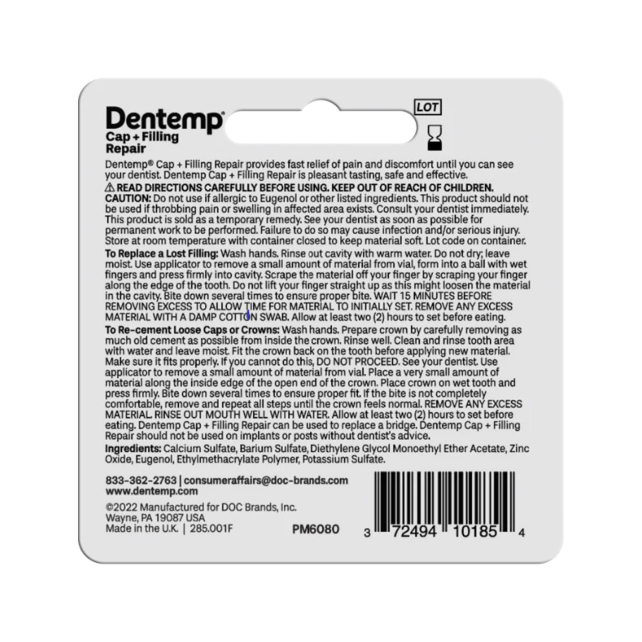 Dentemp, Maximum Strength Loose Cap & Lost Filling Repair, Temporary Dental Fix for 14+ Repairs