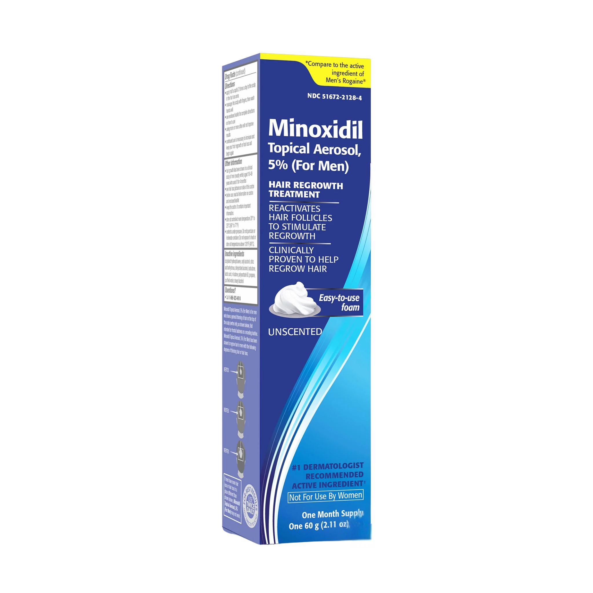 Taro, Minoxidil Topical Aerosol Foam, 5% Hair Regrowth Treatment for Men, Clinically Proven Formula, 2.11 oz