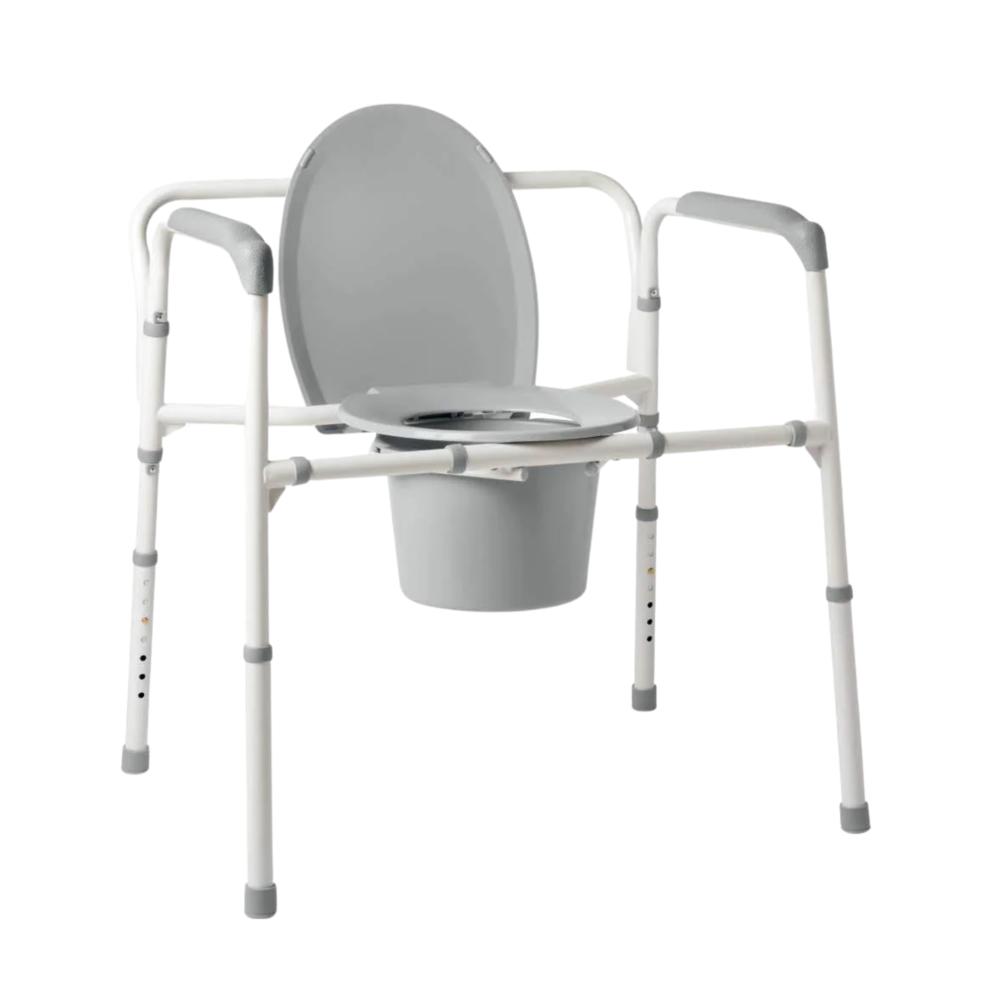 Medline, Steel Drop-Arm Commode, Adjustable and Supportive Bedside Toilet with Easy Transfer Access, Gray, 1 Count