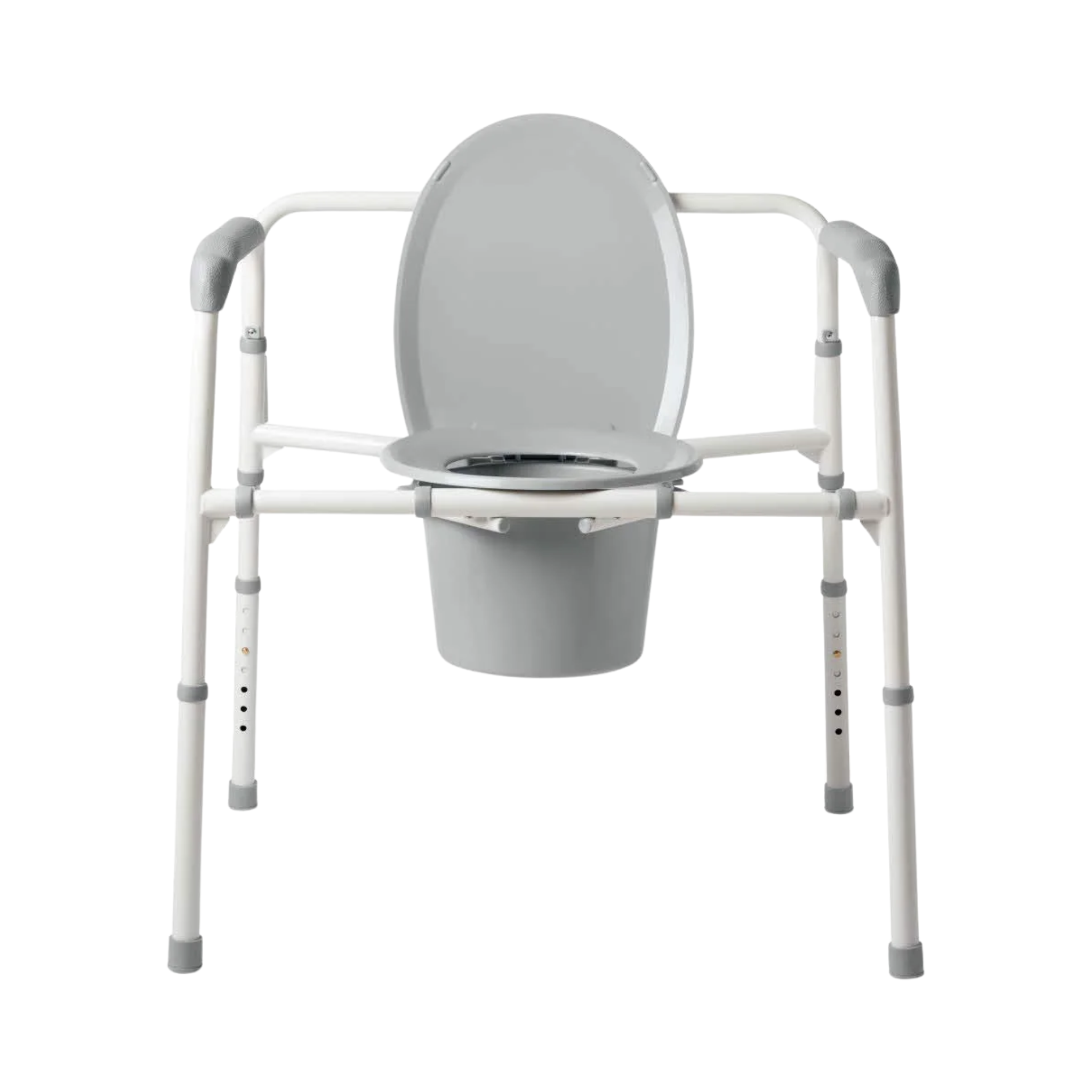 Medline, Steel Drop-Arm Commode, Adjustable and Supportive Bedside Toilet with Easy Transfer Access, Gray, 1 Count
