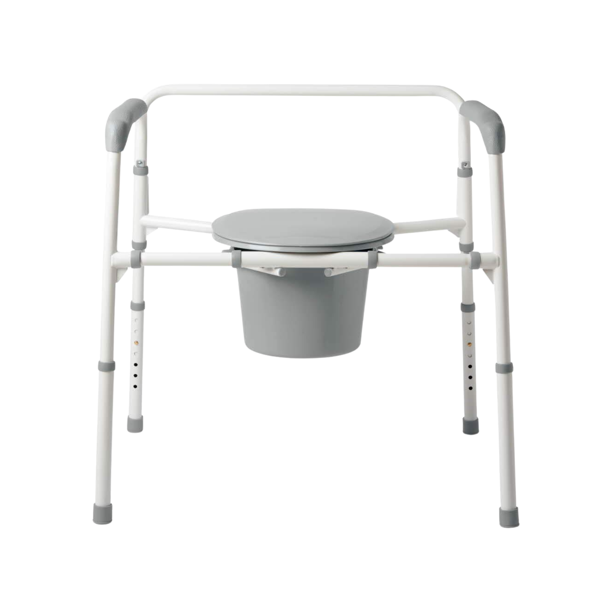 Medline, Steel Drop-Arm Commode, Adjustable and Supportive Bedside Toilet with Easy Transfer Access, Gray, 1 Count