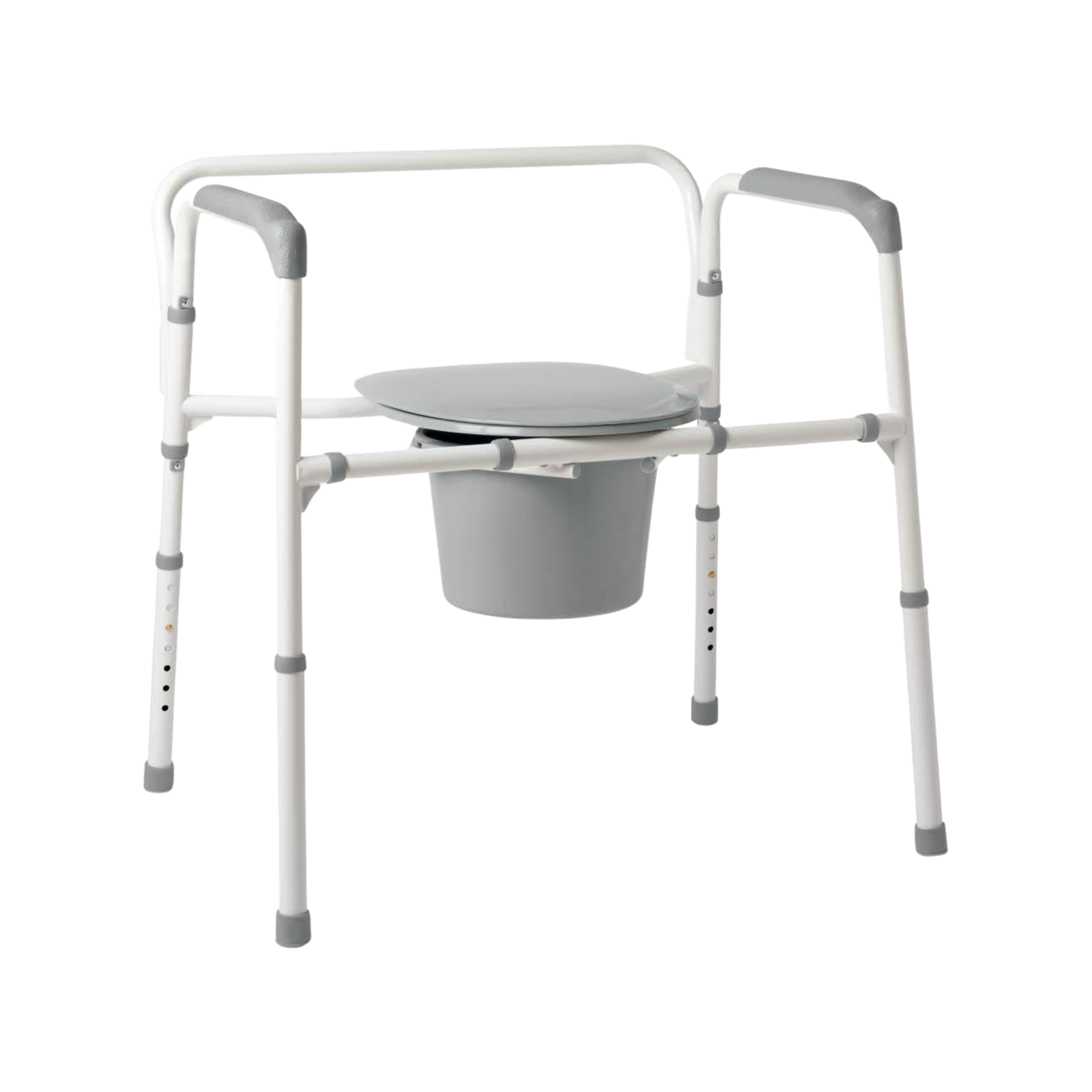 Medline, Steel Drop-Arm Commode, Adjustable and Supportive Bedside Toilet with Easy Transfer Access, Gray, 1 Count
