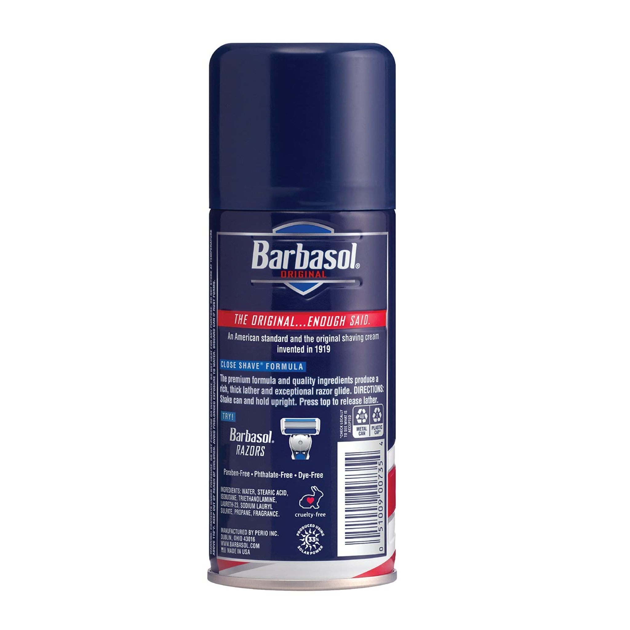 Barbasol, Original Thick and Rich Shaving Cream, Classic Formula for a Smooth Shave, 7 oz