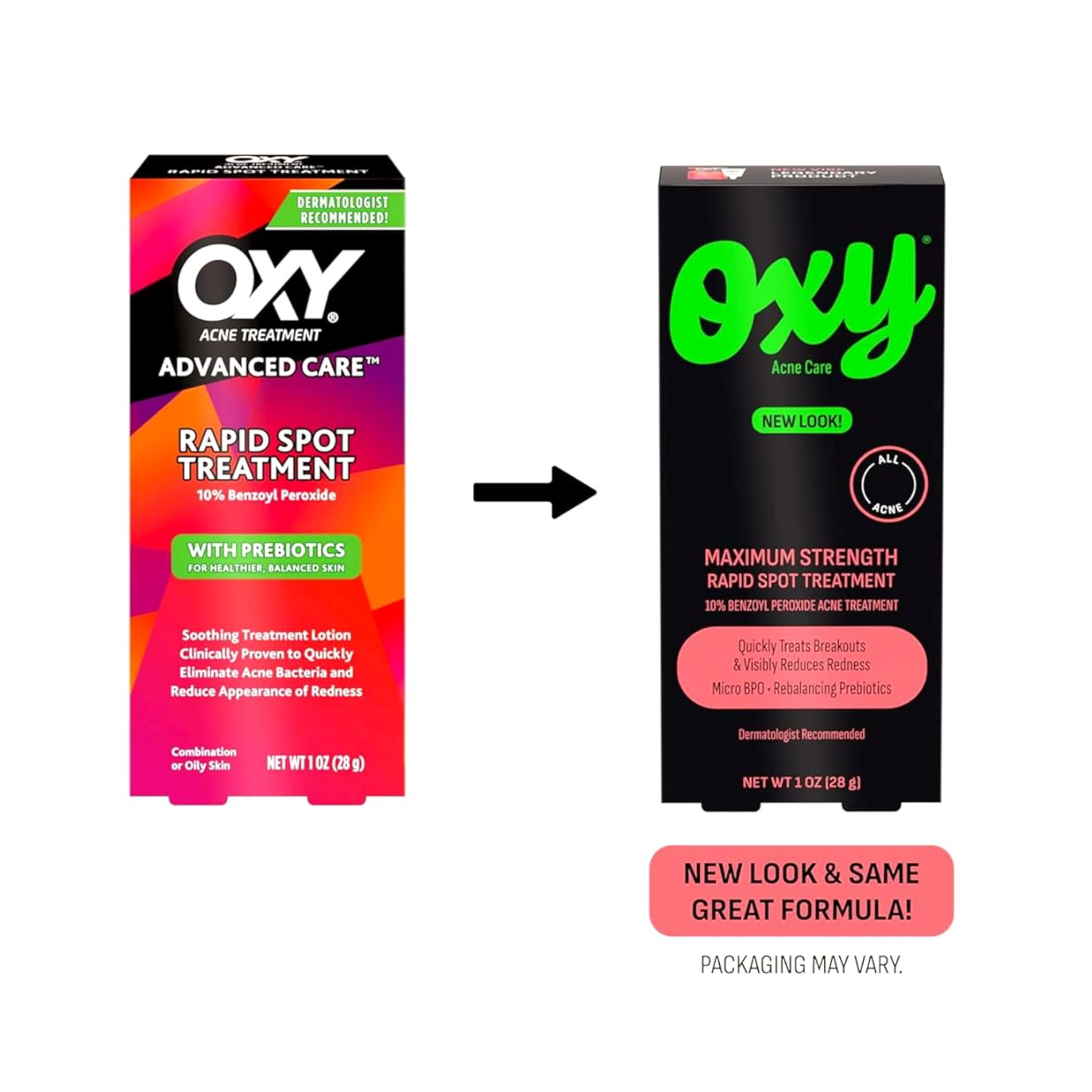 Oxy, Maximum Strength Rapid Spot Treatment for Acne, Clears Blemishes Fast, 0.65 oz