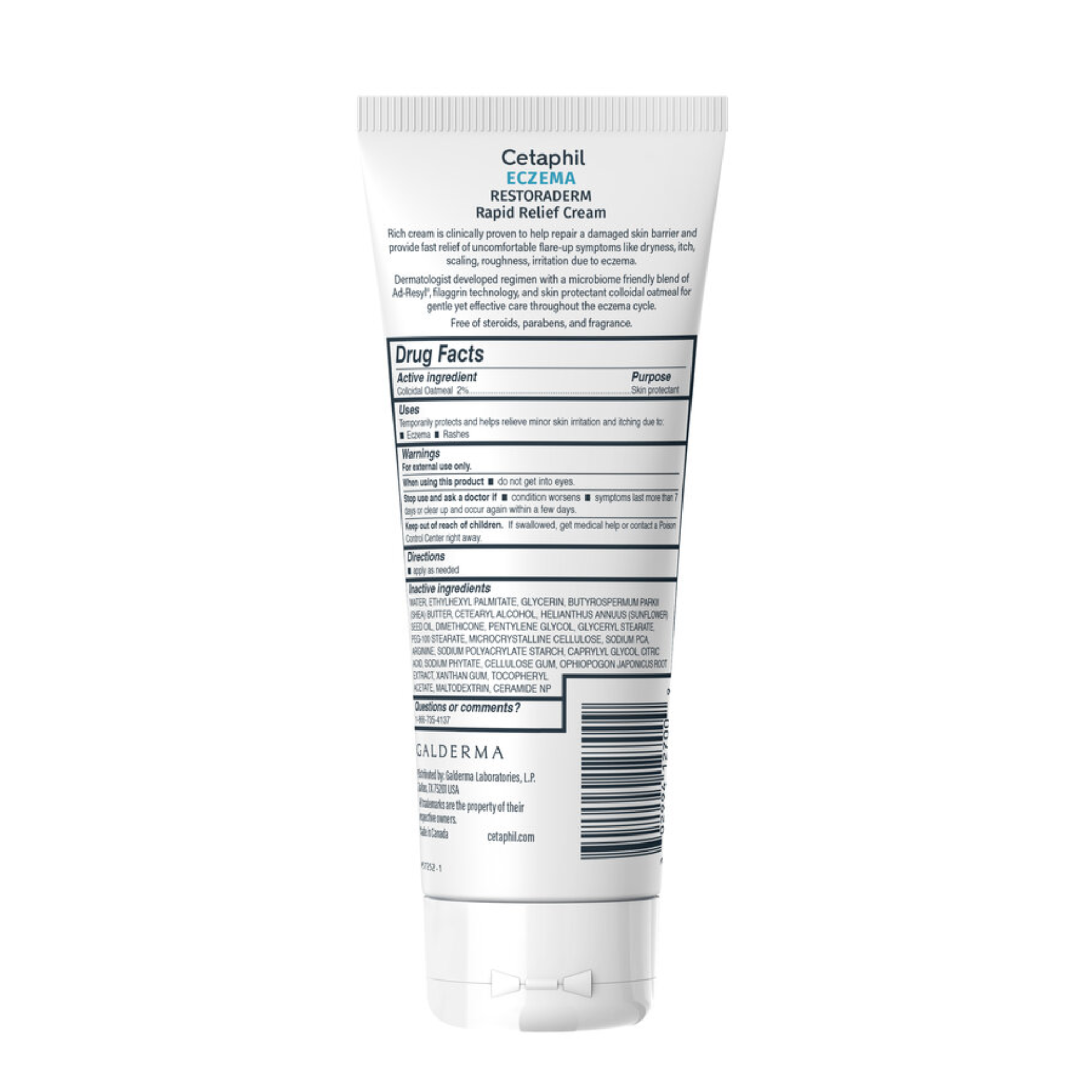 Cetaphil®, Restoraderm Flare-Up Relief Cream for Eczema-Prone Skin, Unscented, 8 fl oz