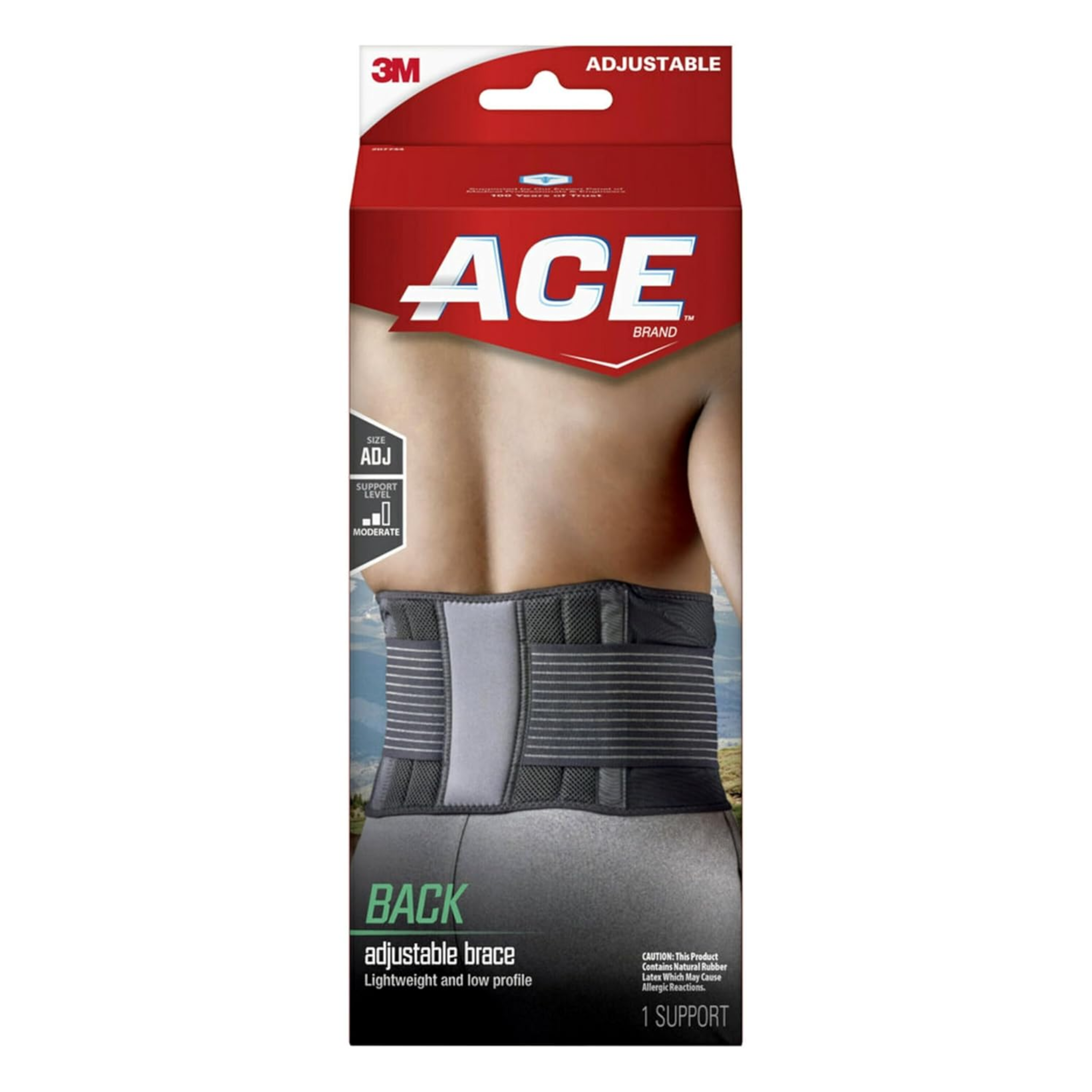 ACE, Adjustable Back Brace, Customizable Support for Lower Back Stability
