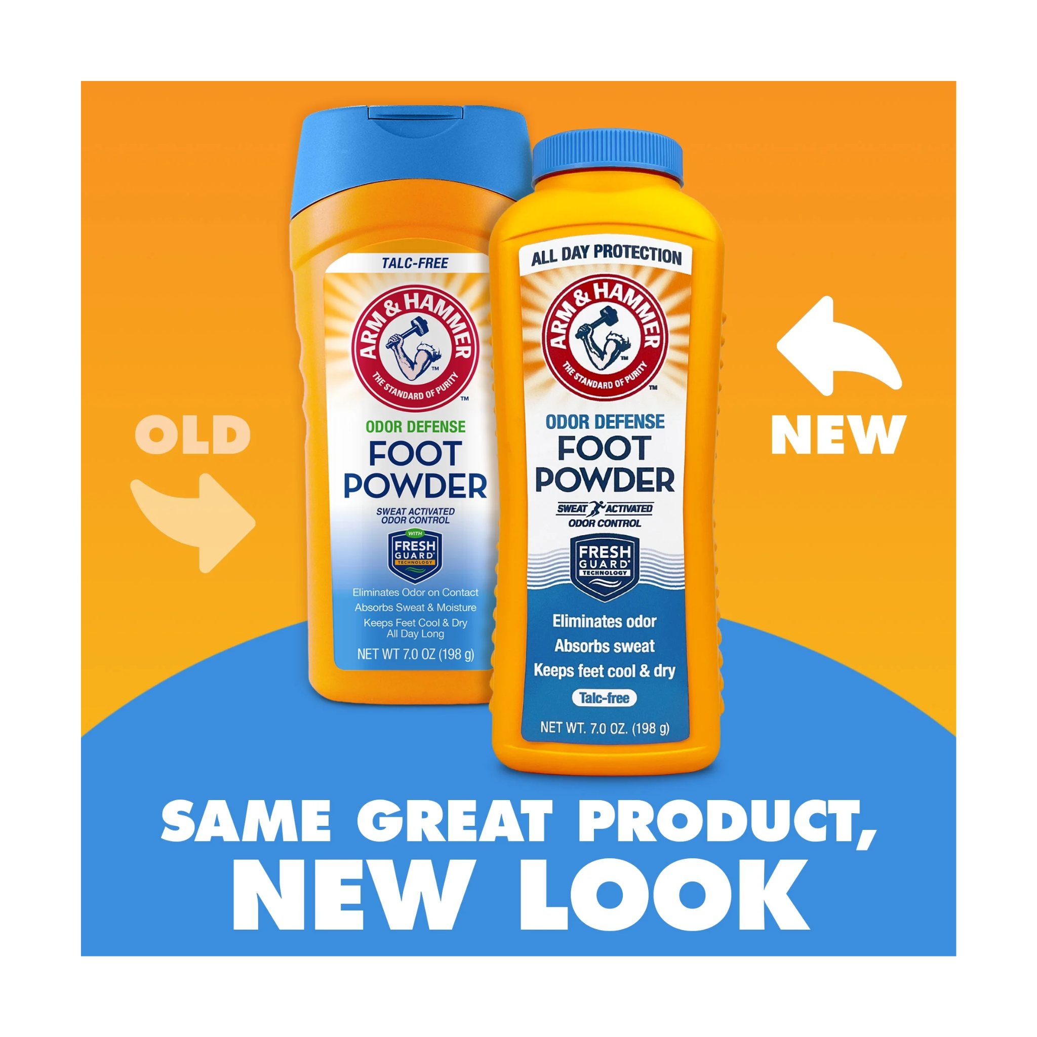 Arm & Hammer, Fresh Scent Odor Defense Foot Powder, Absorbs Moisture and Neutralizes Odors for All-Day Comfort, 7 oz