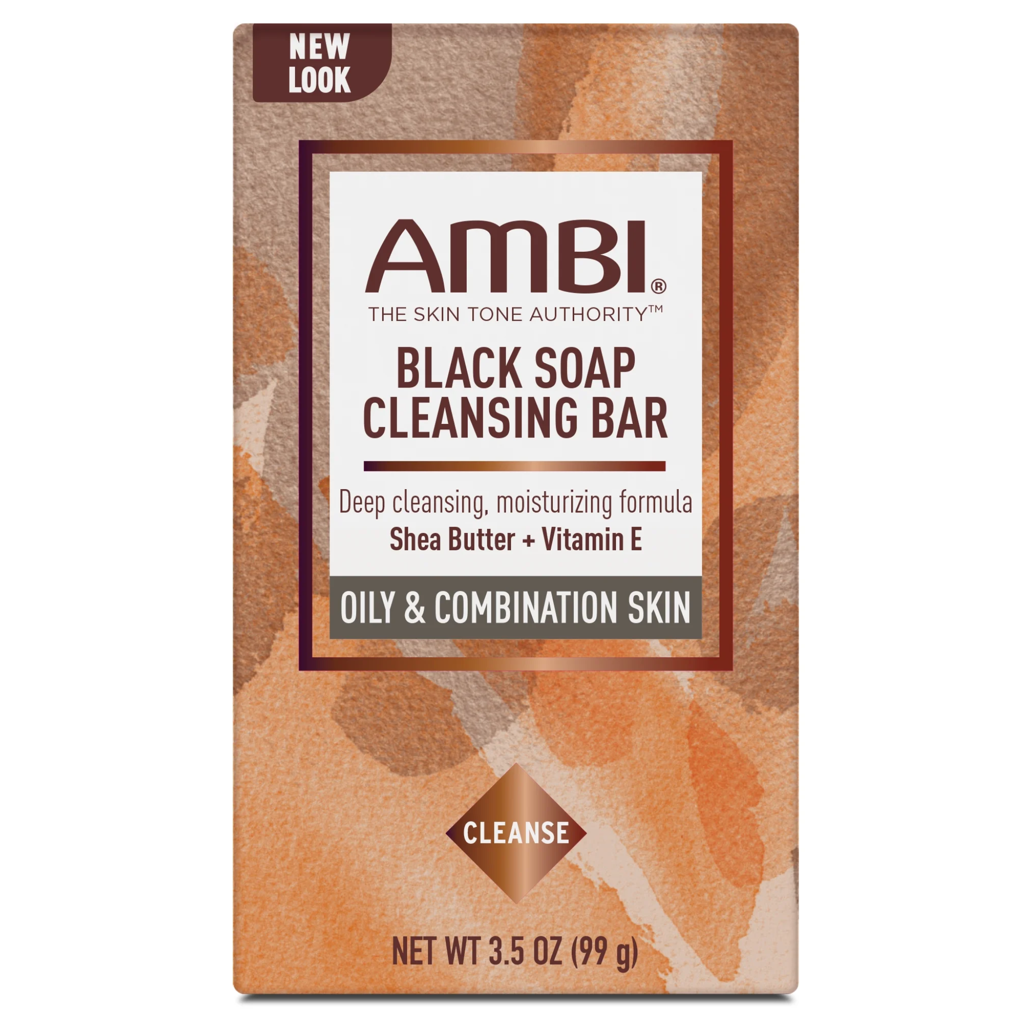 AMBI, Black Soap with Shea Butter Bar, Nourishing Skin Care, All Skin Types, 3.5 oz