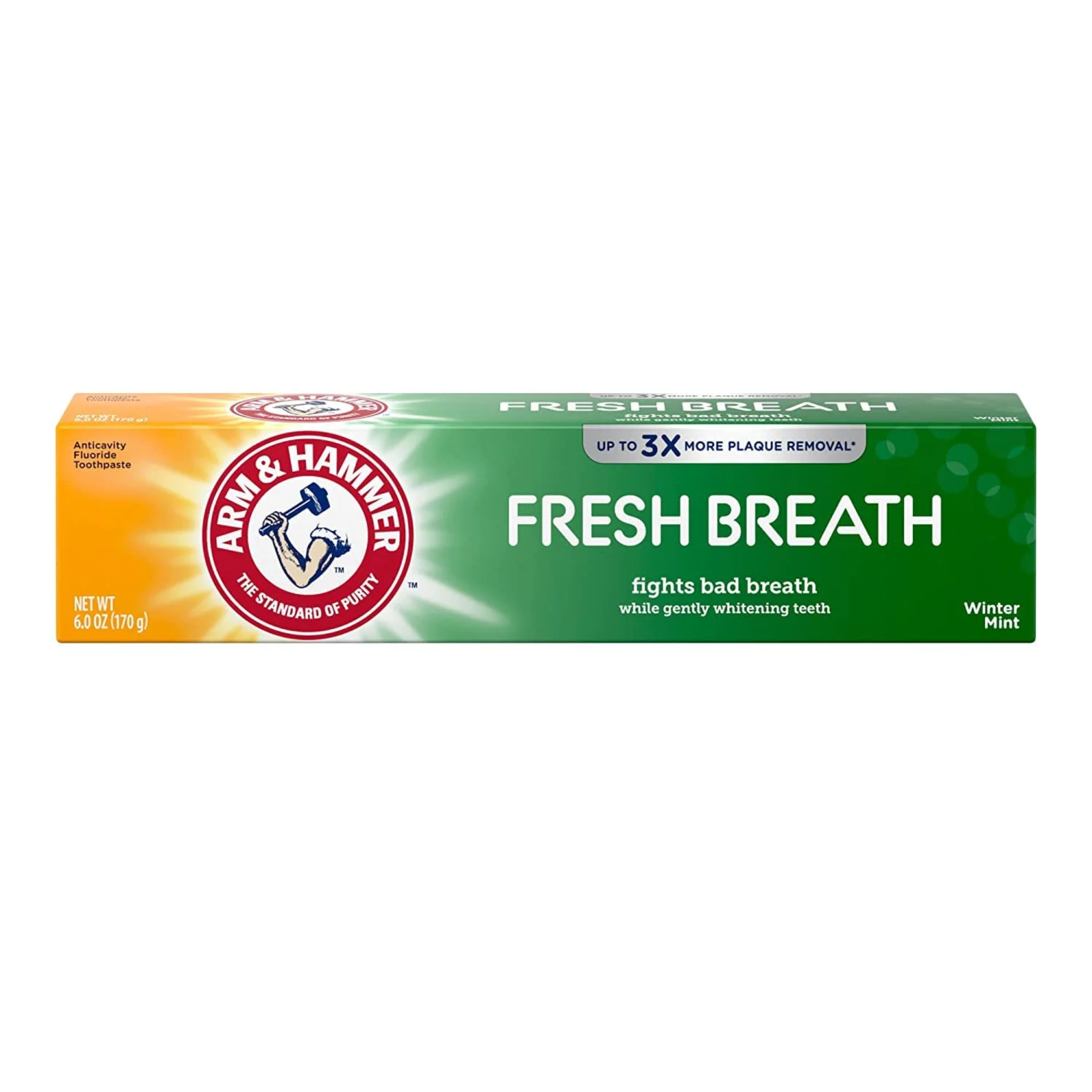 ARM & HAMMER, Advanced White Breath Freshening Toothpaste, Winter Mint Flavor for Whitening and Fluoride Protection, 6 Oz Tube
