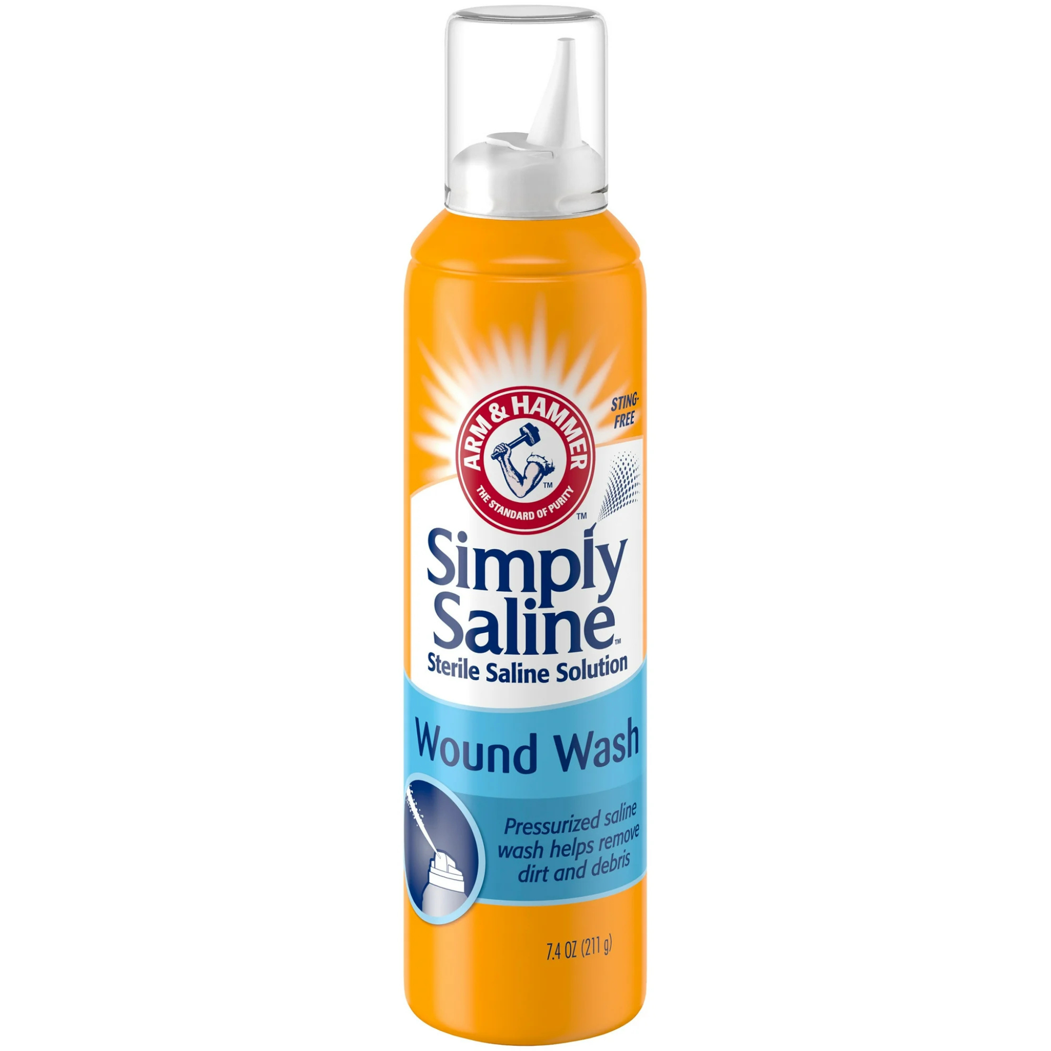ARM & HAMMER, Simply Saline Wound Wash, Gentle Irrigation Spray for Wound Care, 7.4oz Bottle