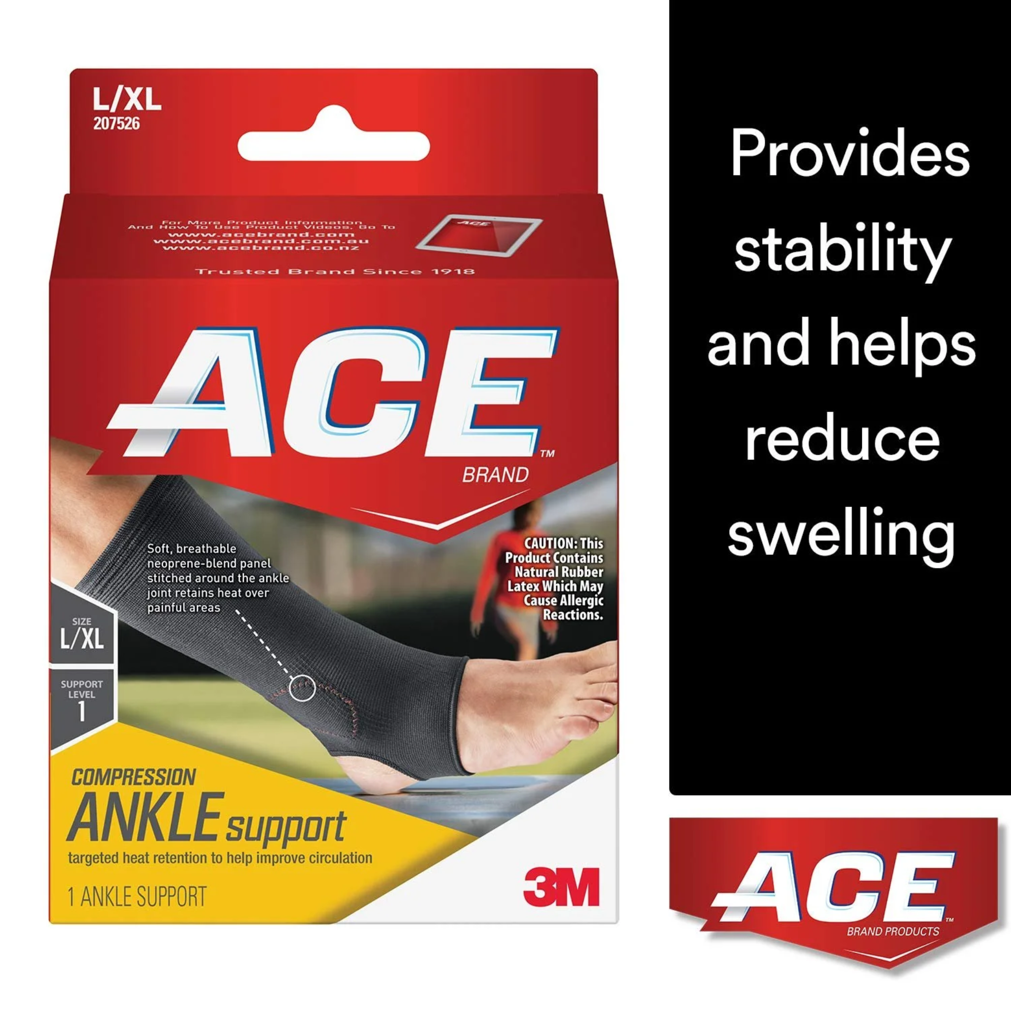 Ace, Elasto-Preene Ankle Support, Comfortable and Breathable Fit for Support and Stability, Large/Extra Large