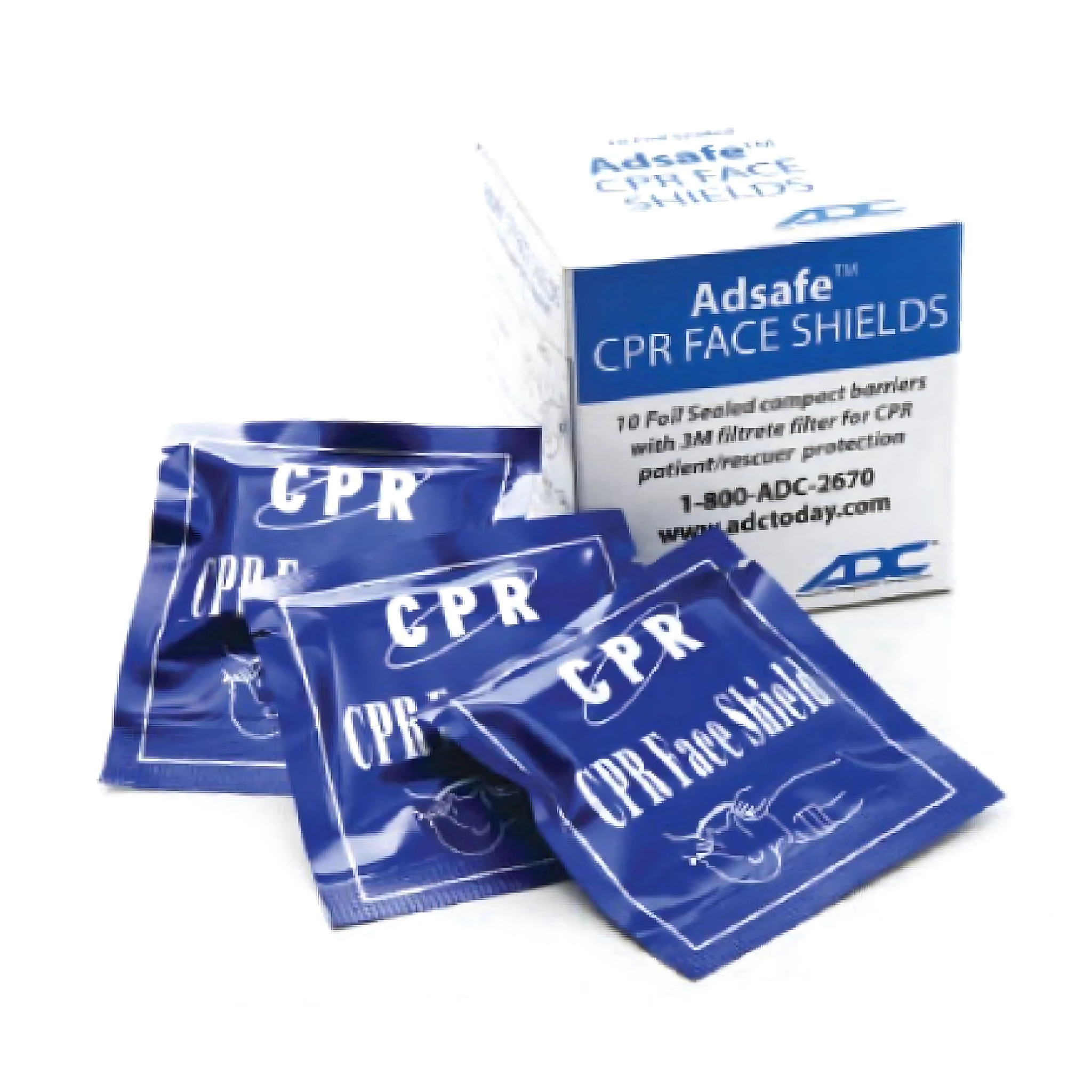 Adsafe, CPR Face Shield Replacement, Durable and Safe for Emergency Use, American Diagnostic Corp 4055-10, 10 Count - Pharmaful