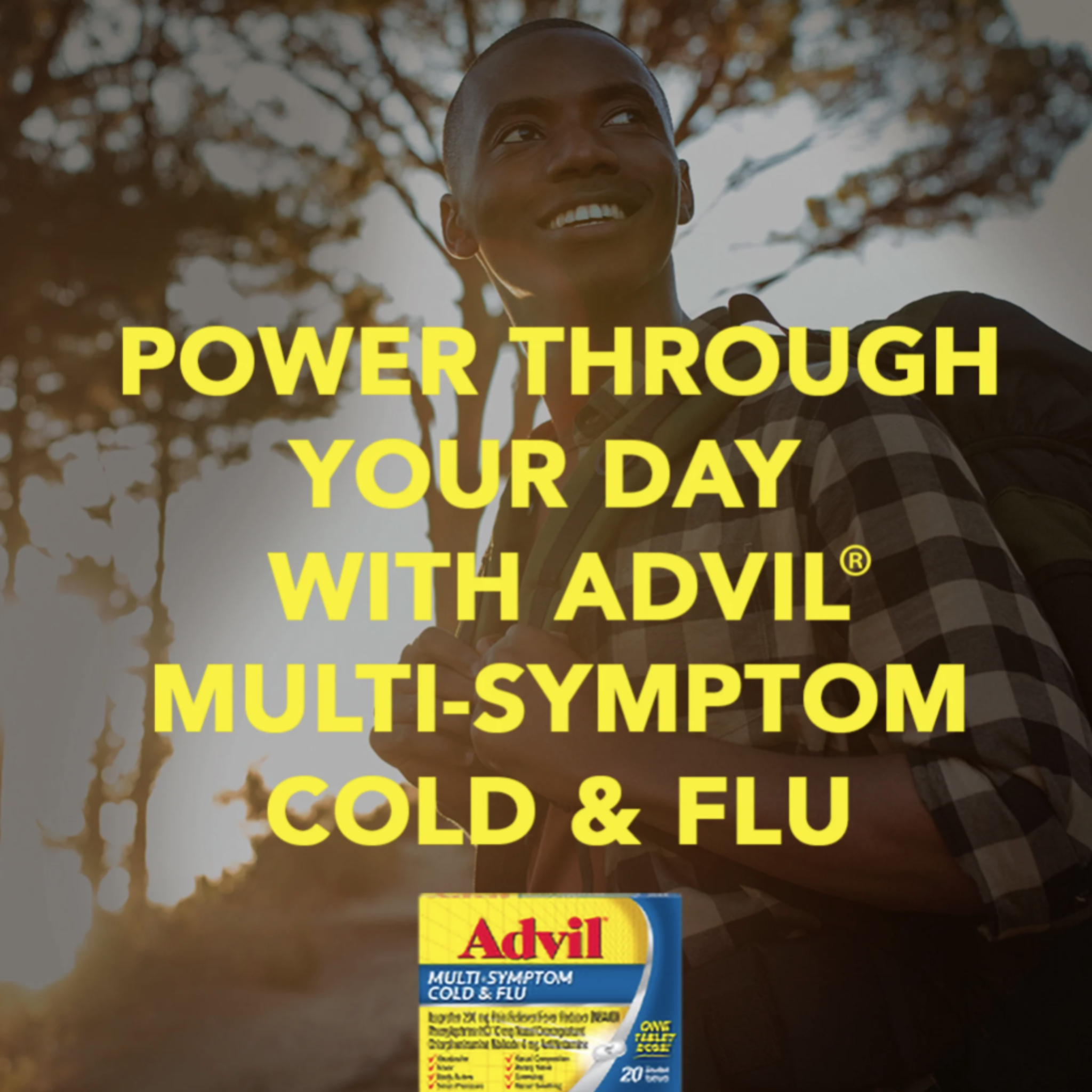 Advil Multi-Symptom Cold and Flu Medicine Fever Reducer Coated Tablets, 20 Count - Pharmaful