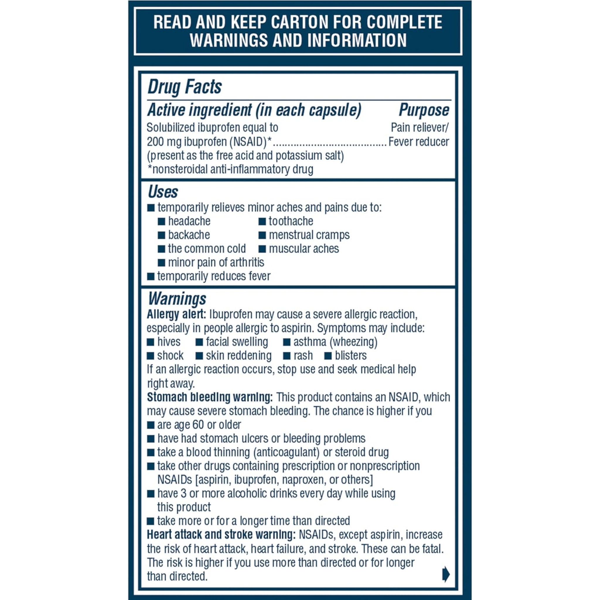 Advil, Liqui-Gels Minis Pain Reliever and Fever Reducer, Easy-to-Swallow Ibuprofen for Adult Pain Relief, 200 mg, 80 Liquid Filled Capsules