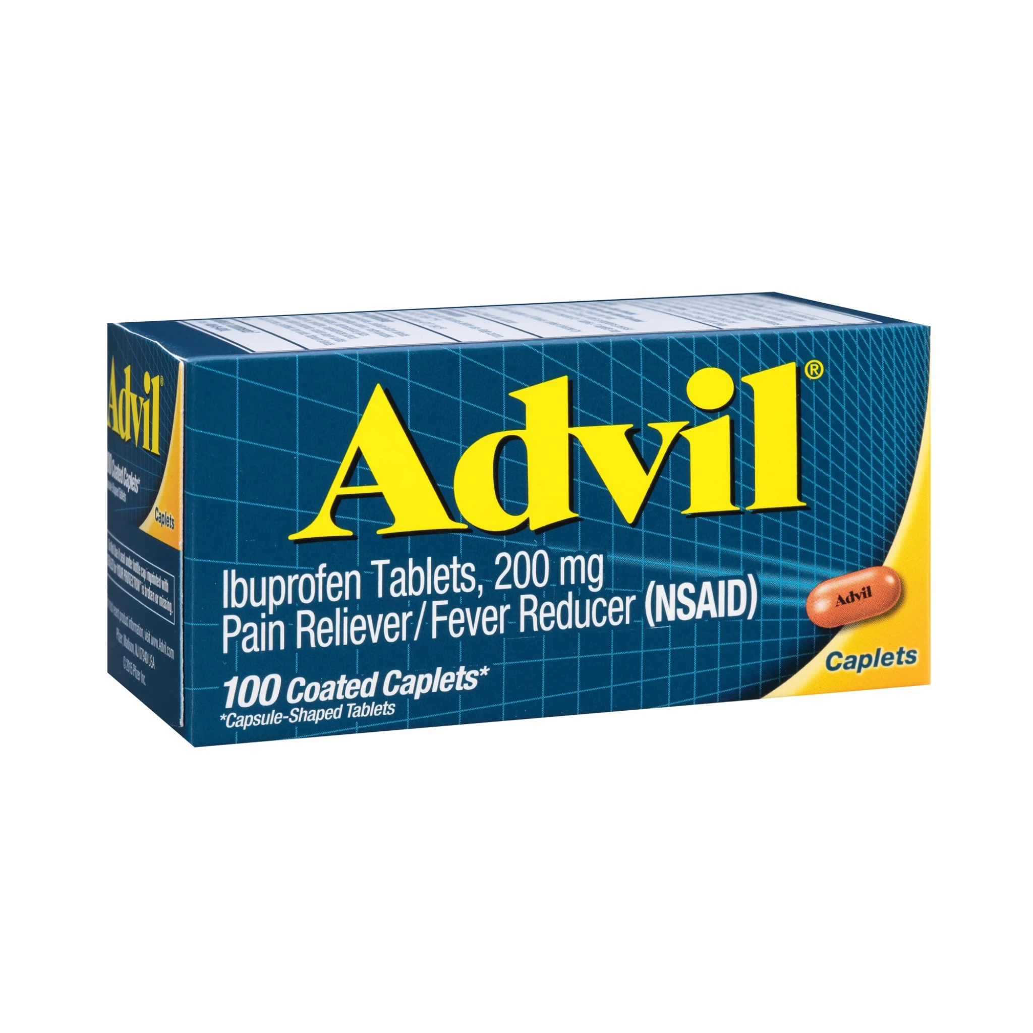 Advil, Pain Reliever and Fever Reducer, Ibuprofen 200 mg Tablets for Muscle and Joint Discomfort Relief, 100 Count