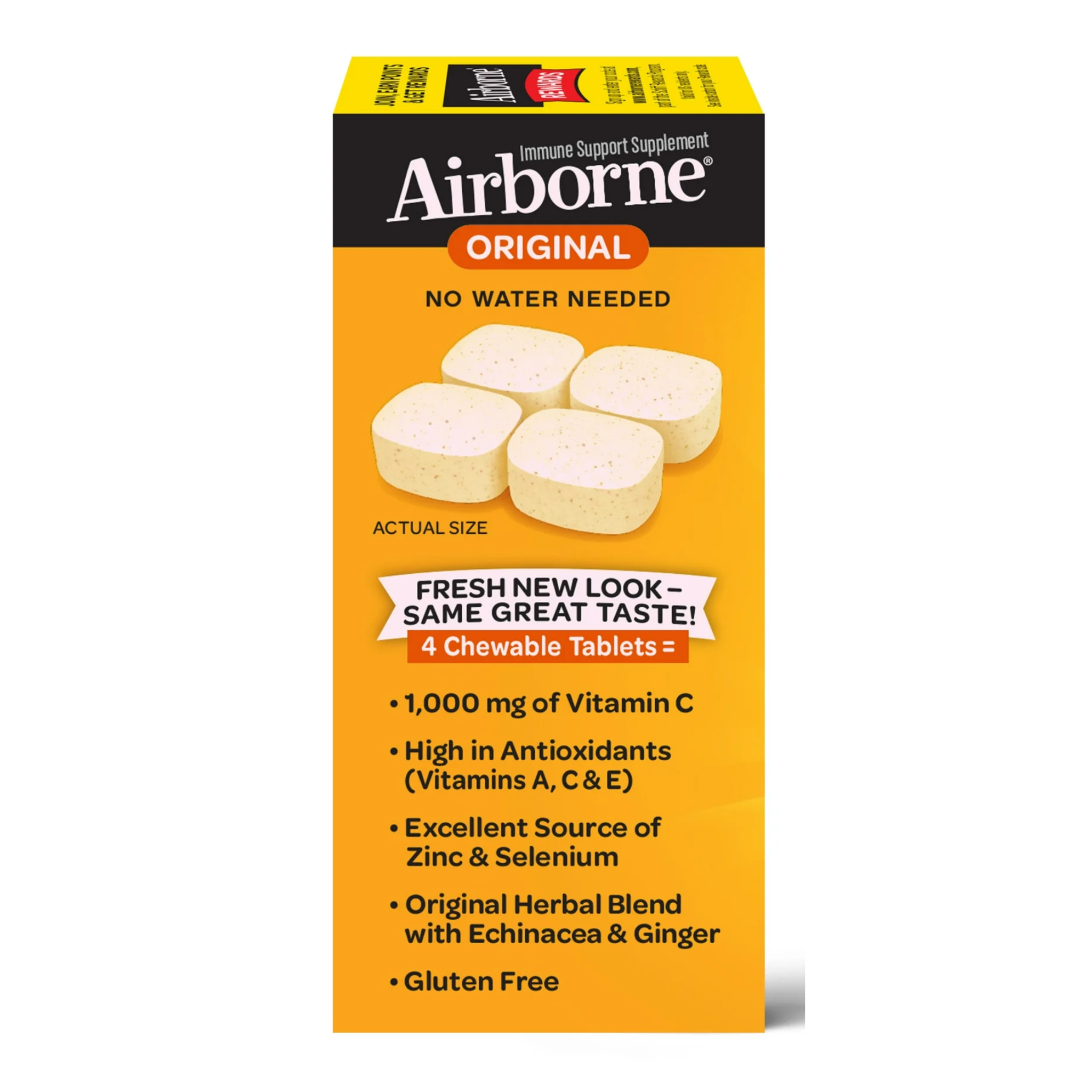 Airborne, 1000mg Vitamin C Effervescent Tablets, Immune Support Multivitamin Supplement, Citrus Flavor, 32 Ct