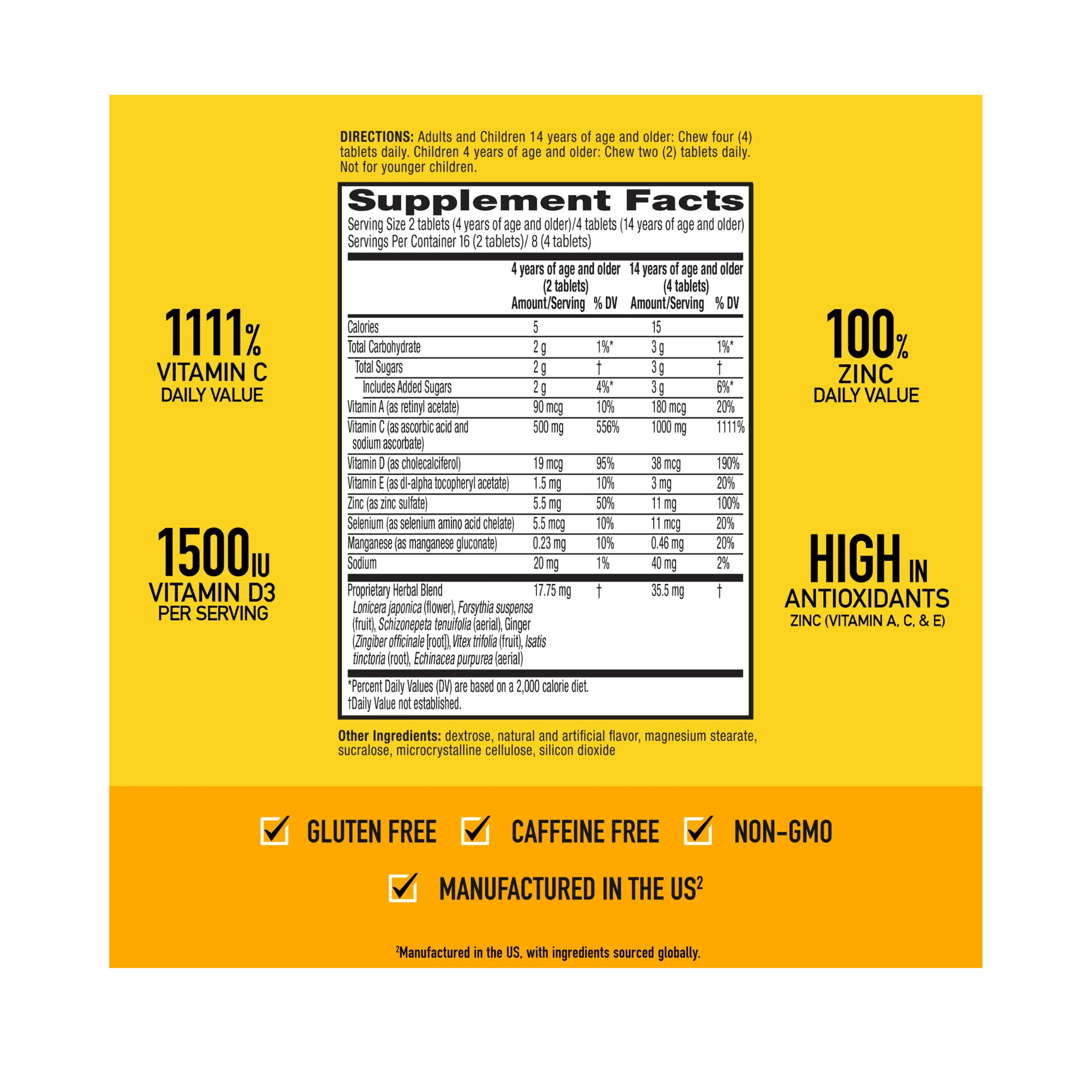 Airborne, 1000mg Vitamin C Effervescent Tablets, Immune Support Multivitamin Supplement, Citrus Flavor, 32 Ct