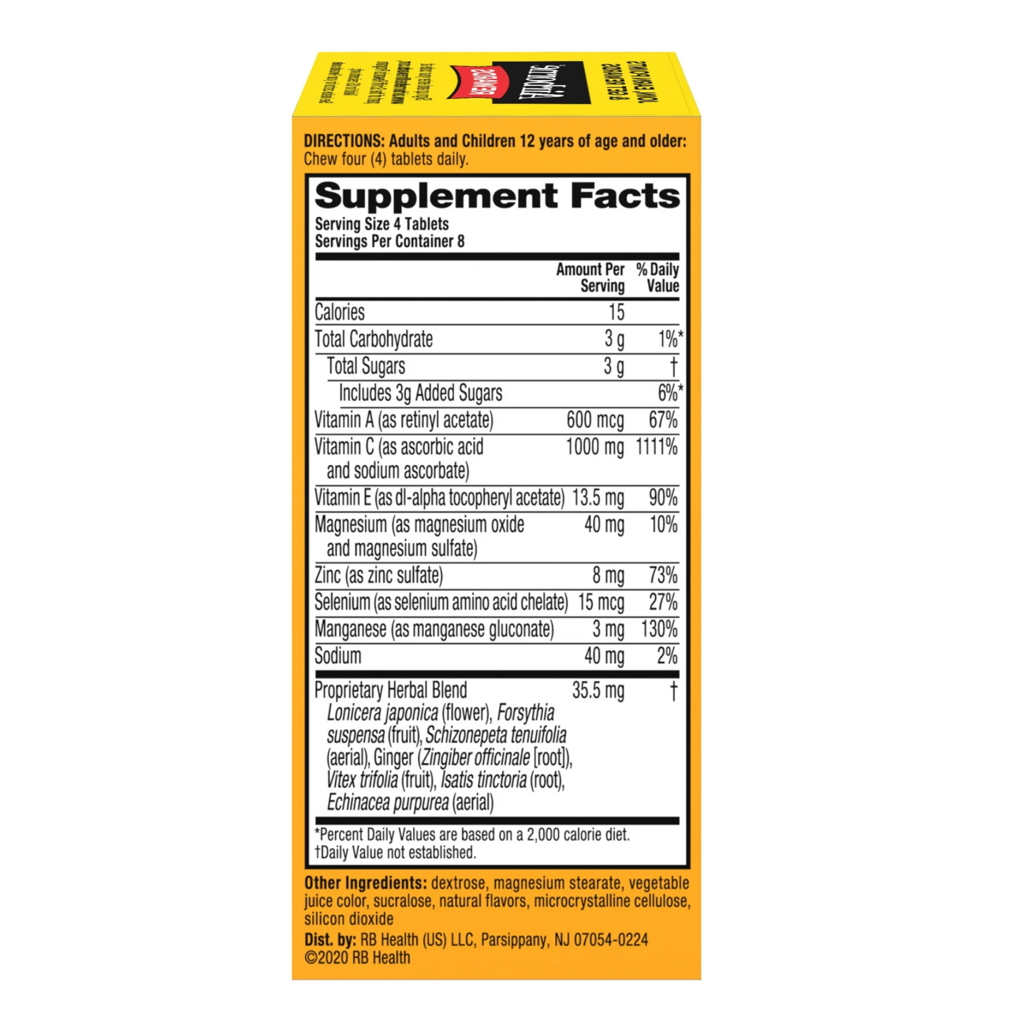 Airborne, 1000mg Vitamin C Chewable Tablets, Immune Support Multivitamin Supplement, Very Berry Flavor, 32 Ct
