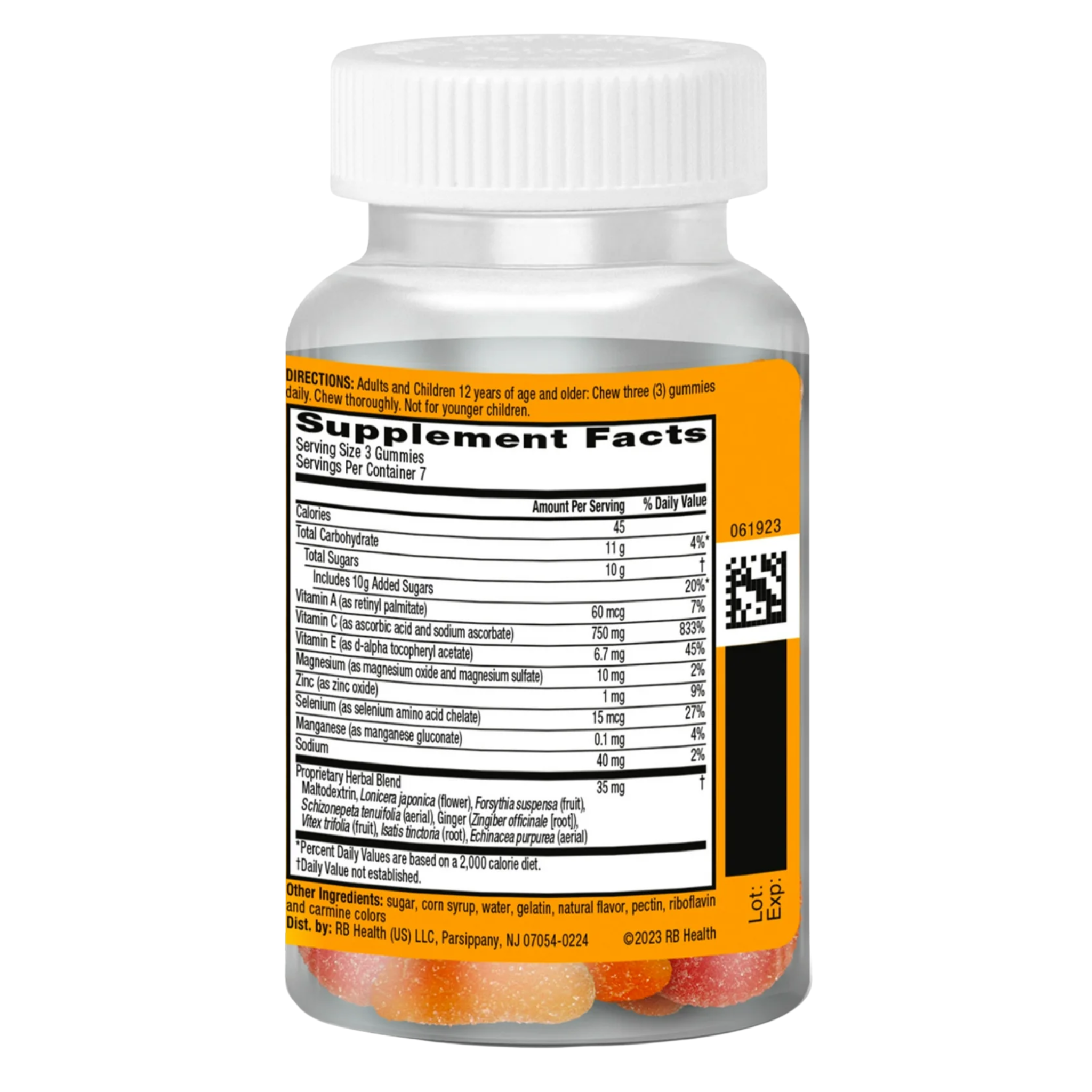 Airborne, 750mg Vitamin C Gummies, Immune Support Multivitamin Supplement, Assorted Fruit Flavor, 21 Ct