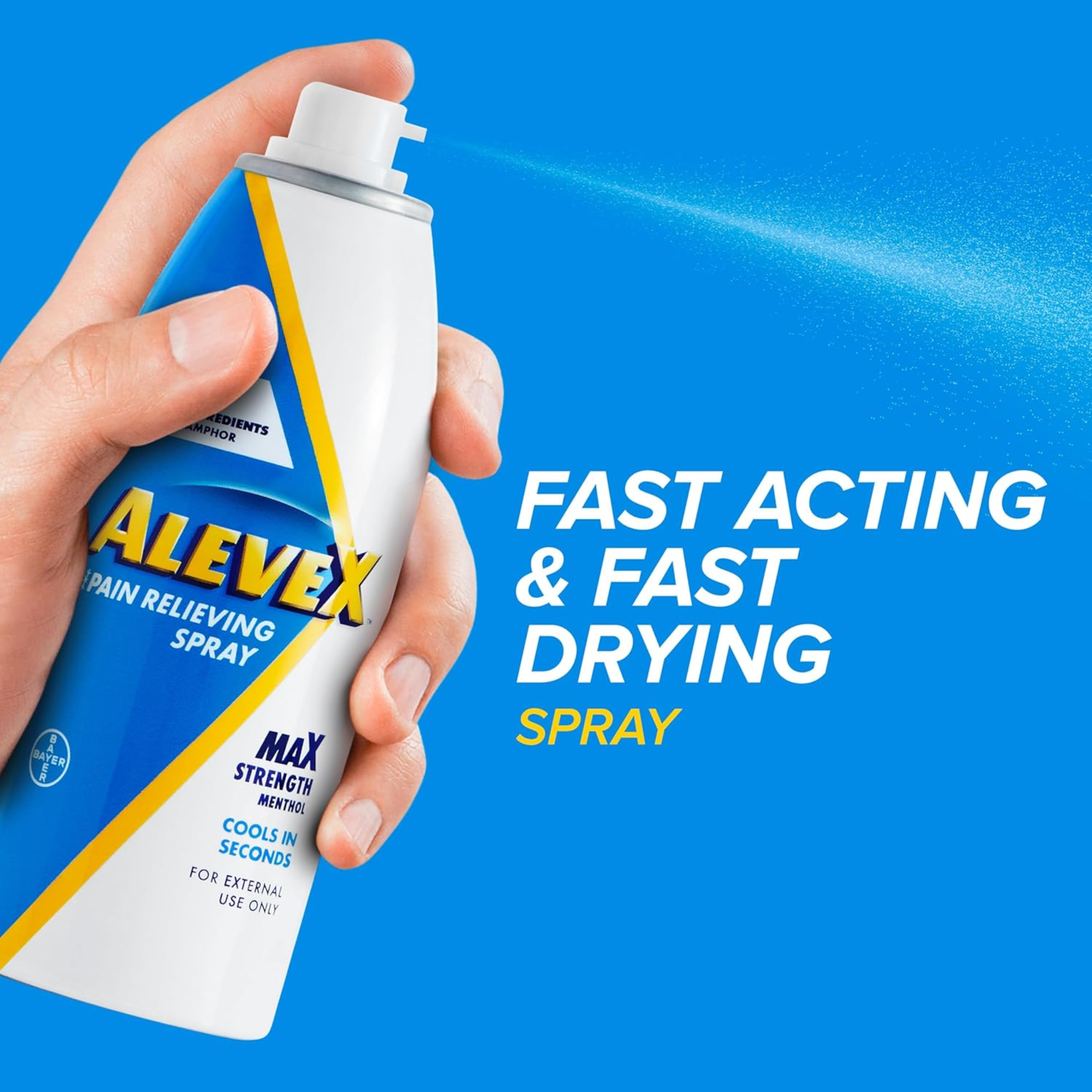 AleveX, Fast-Acting Pain Relieving Spray, Fast-Drying Formula for Targeted Pain Relief, 3.2 oz Spray