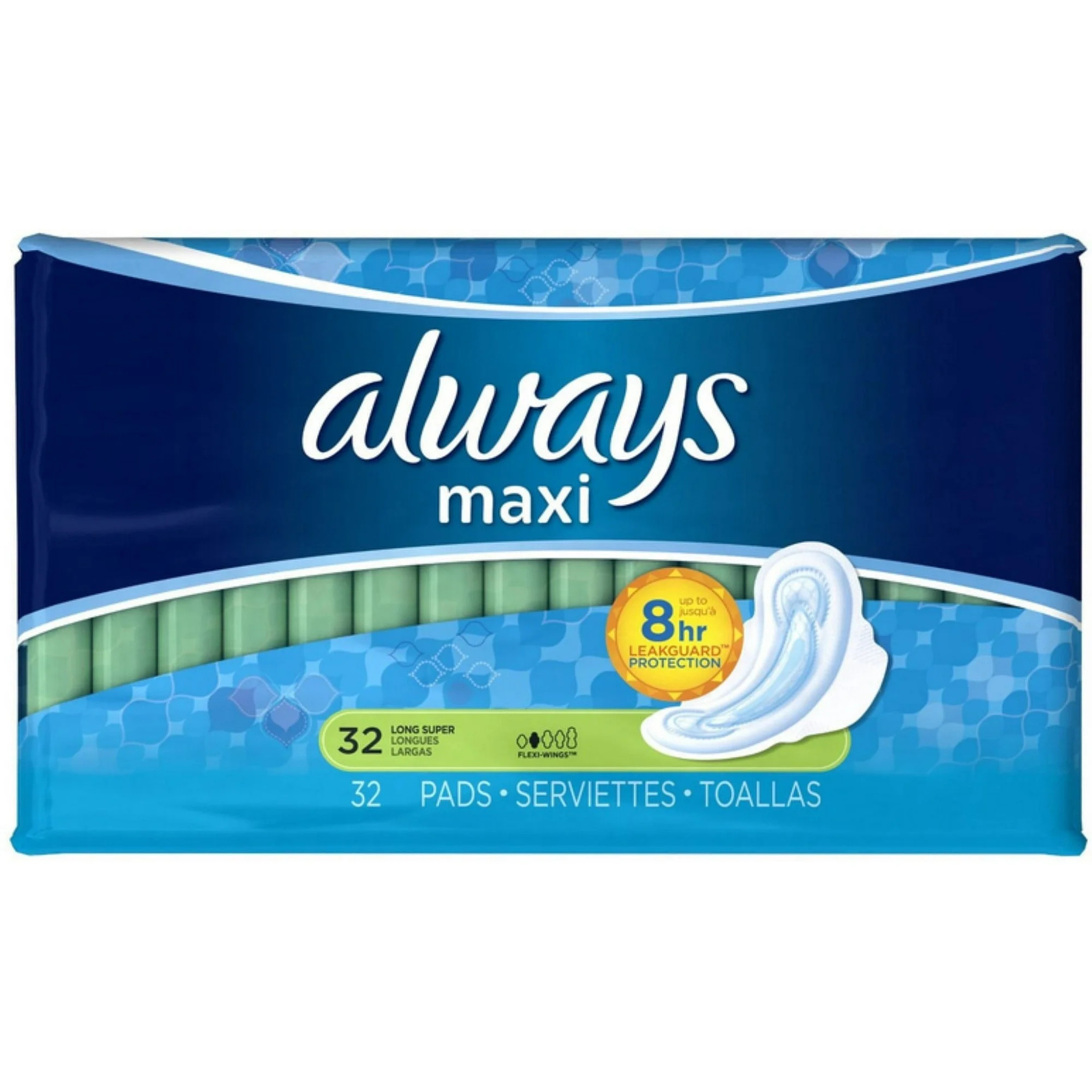 Always Maxi Pads Long Super Flexi-Wings 32 Each