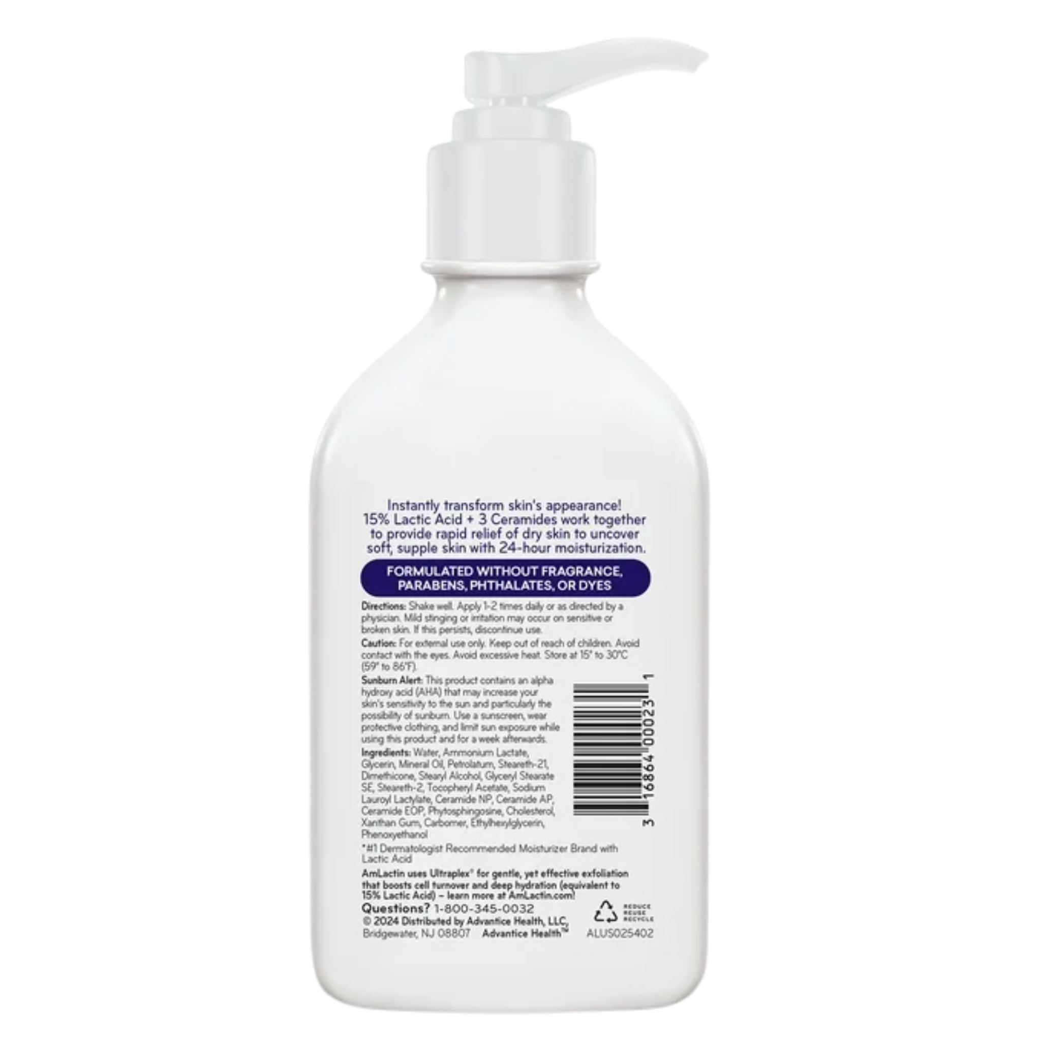 AmLactin®, Intensive Healing Body Lotion for Dry Skin, Deep Moisturizing & Exfoliating Formula, 7.9 oz - Pharmaful