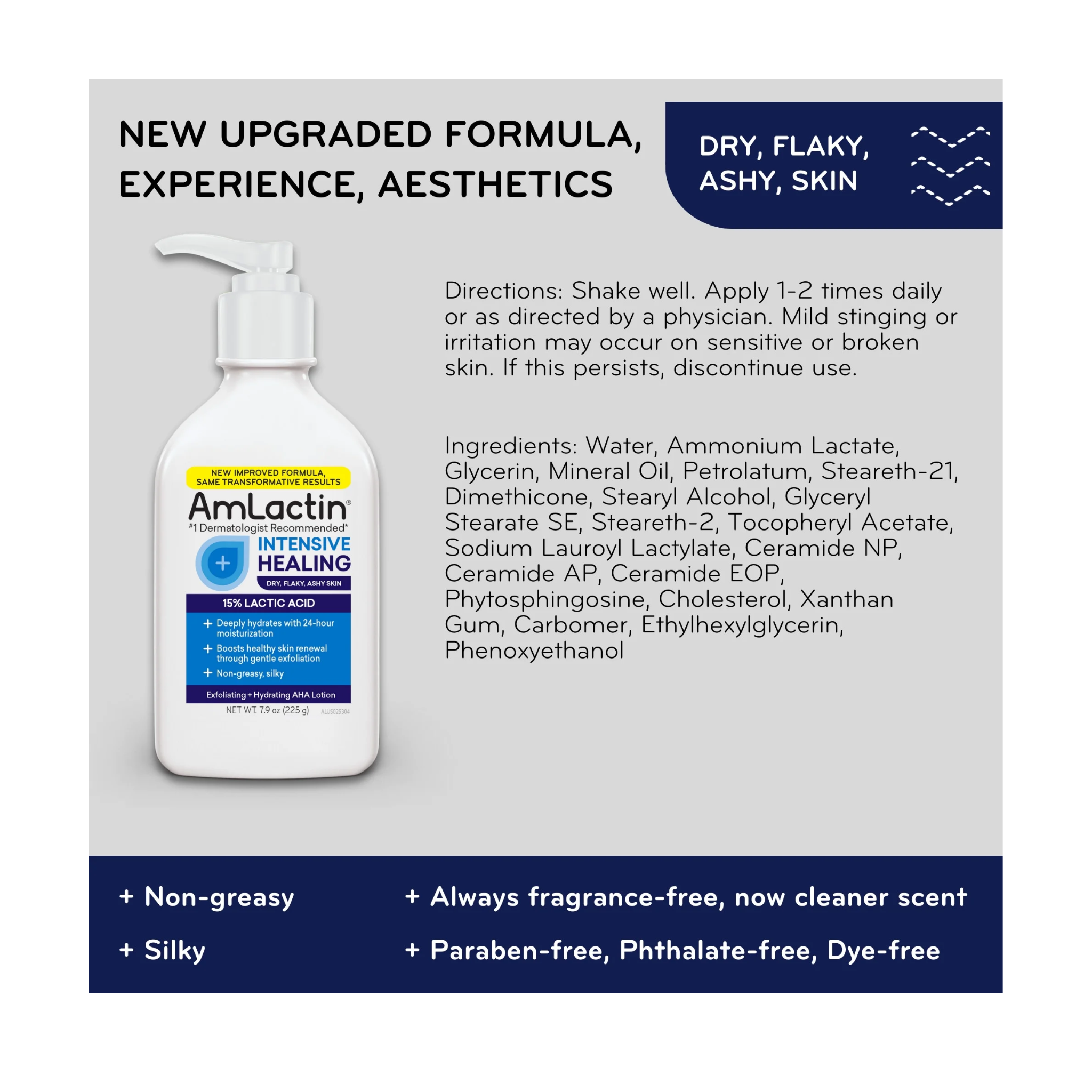 AmLactin®, Intensive Healing Body Lotion for Dry Skin, Deep Moisturizing & Exfoliating Formula, 7.9 oz - Pharmaful