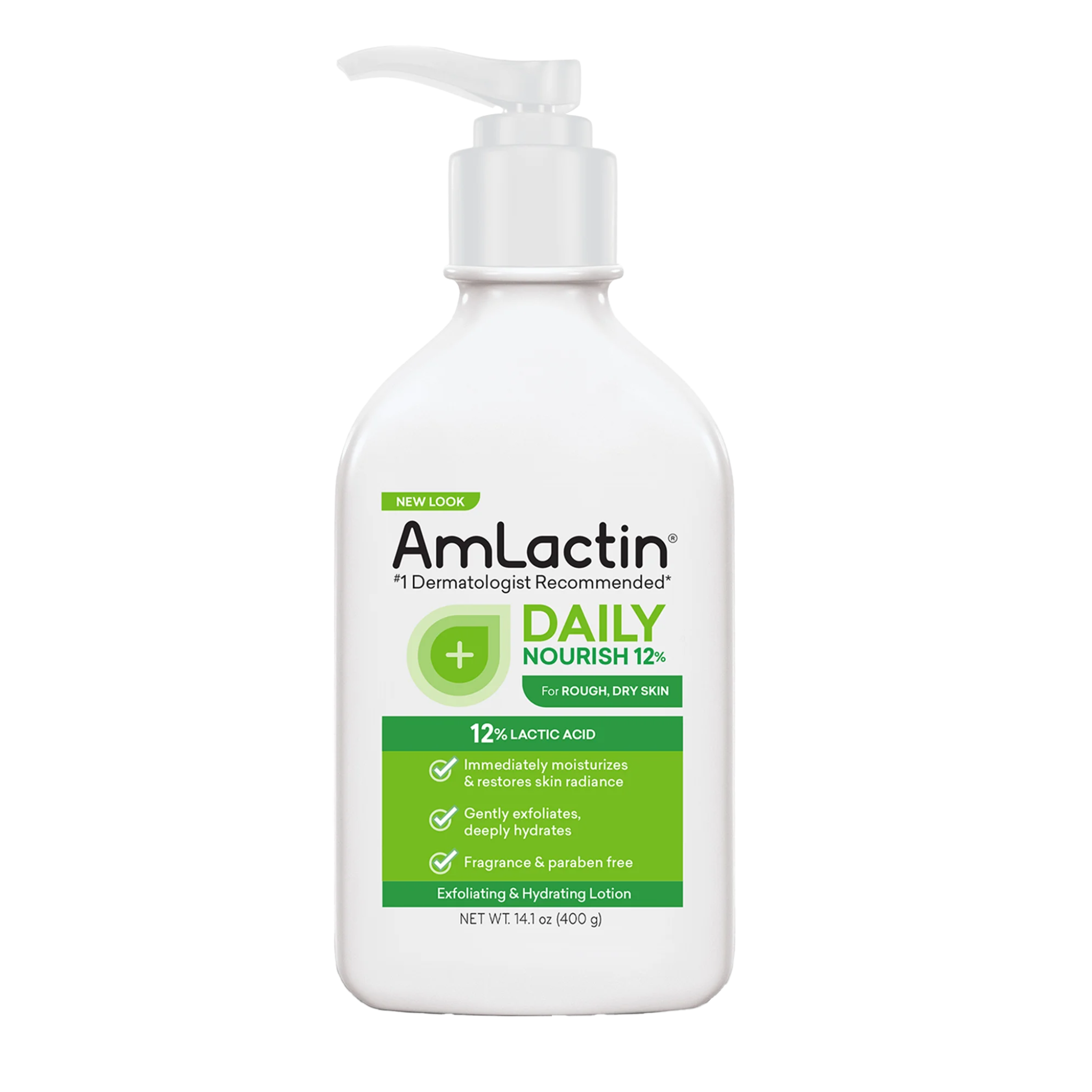AmLactin®, Daily Nourish Body Lotion, 12% Lactic Acid for Dry Skin Relief, Exfoliating & Hydrating, 14.1 oz