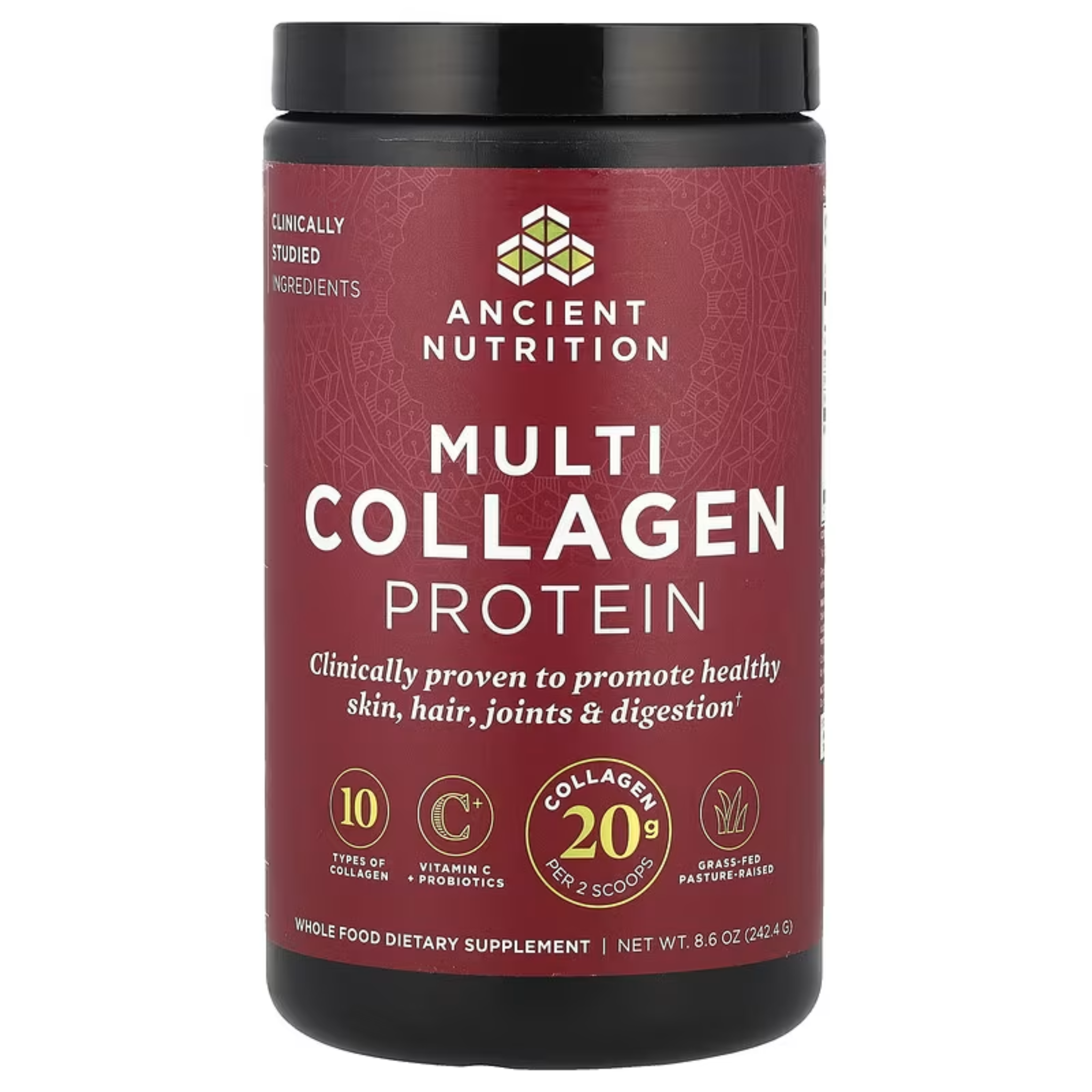 Ancient Nutrition, Multi Collagen Protein, Hydrolyzed Collagen Peptides, Joint and Skin Support, Easy to Mix Powder, 8.6 oz (242.4 g)