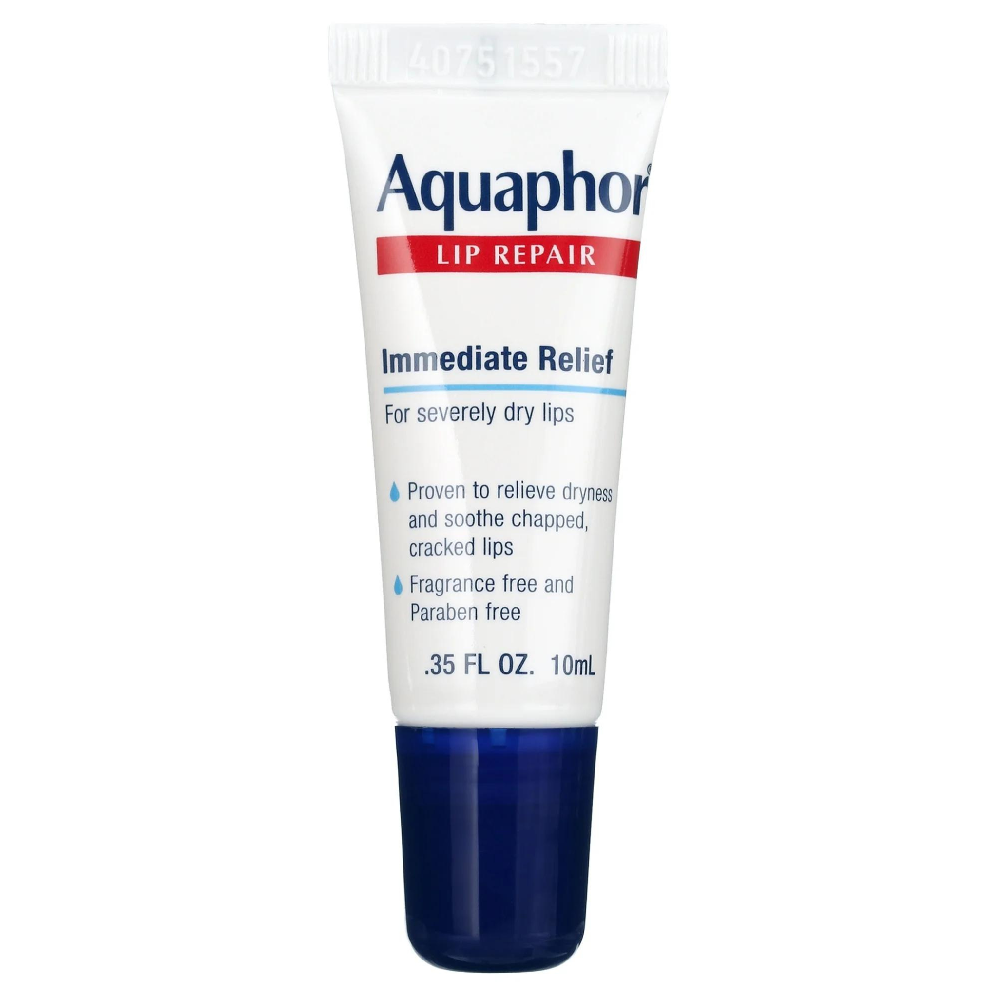 Aquaphor Lip Repair Ointment, Long-lasting Moisture to Soothe Dry Chapped Lips, .35 fl. oz. Tube