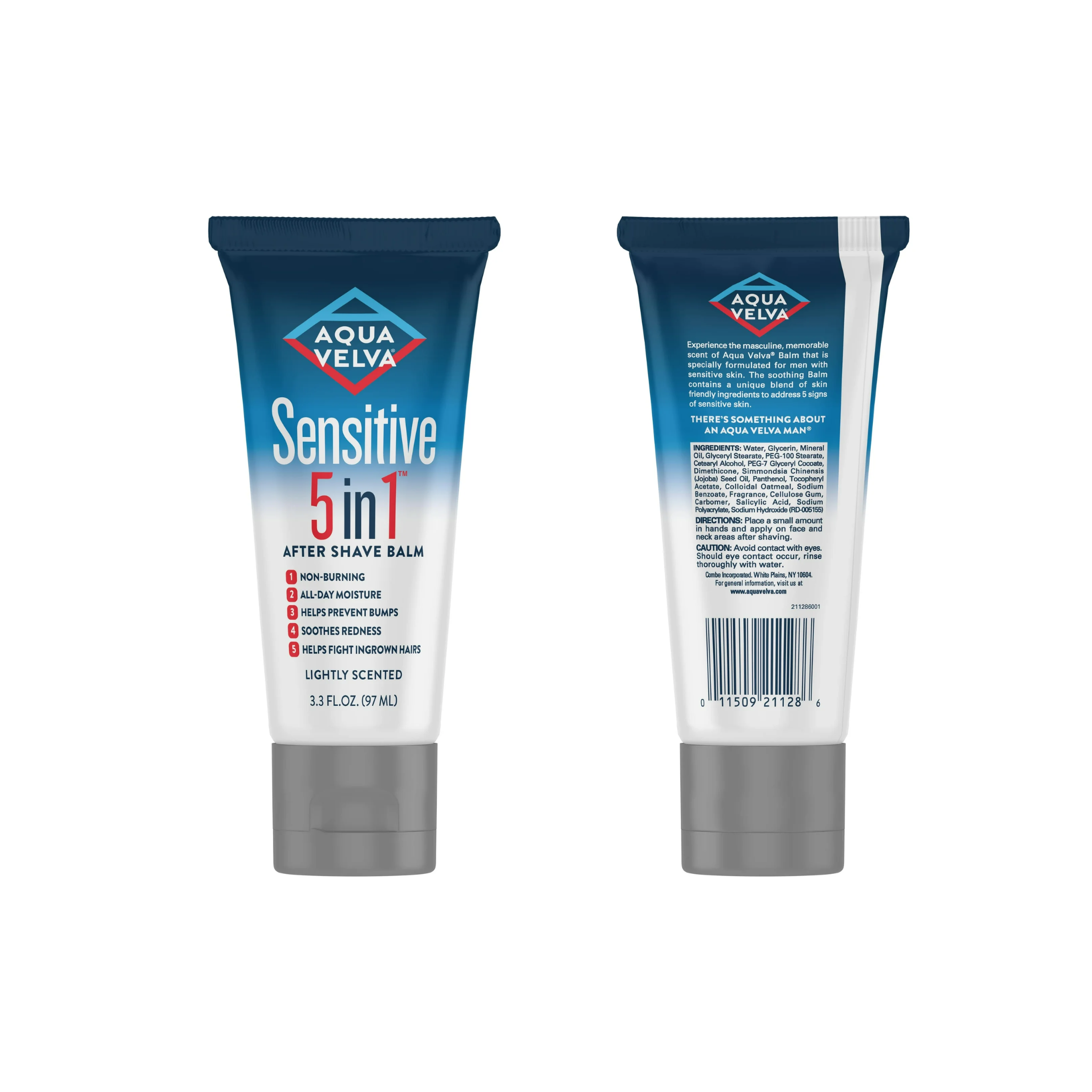 Aqua Velva, Sensitive 5-in-1 After Shave Balm, Lightly Scented with All-Day Moisture, 3.3 fl oz