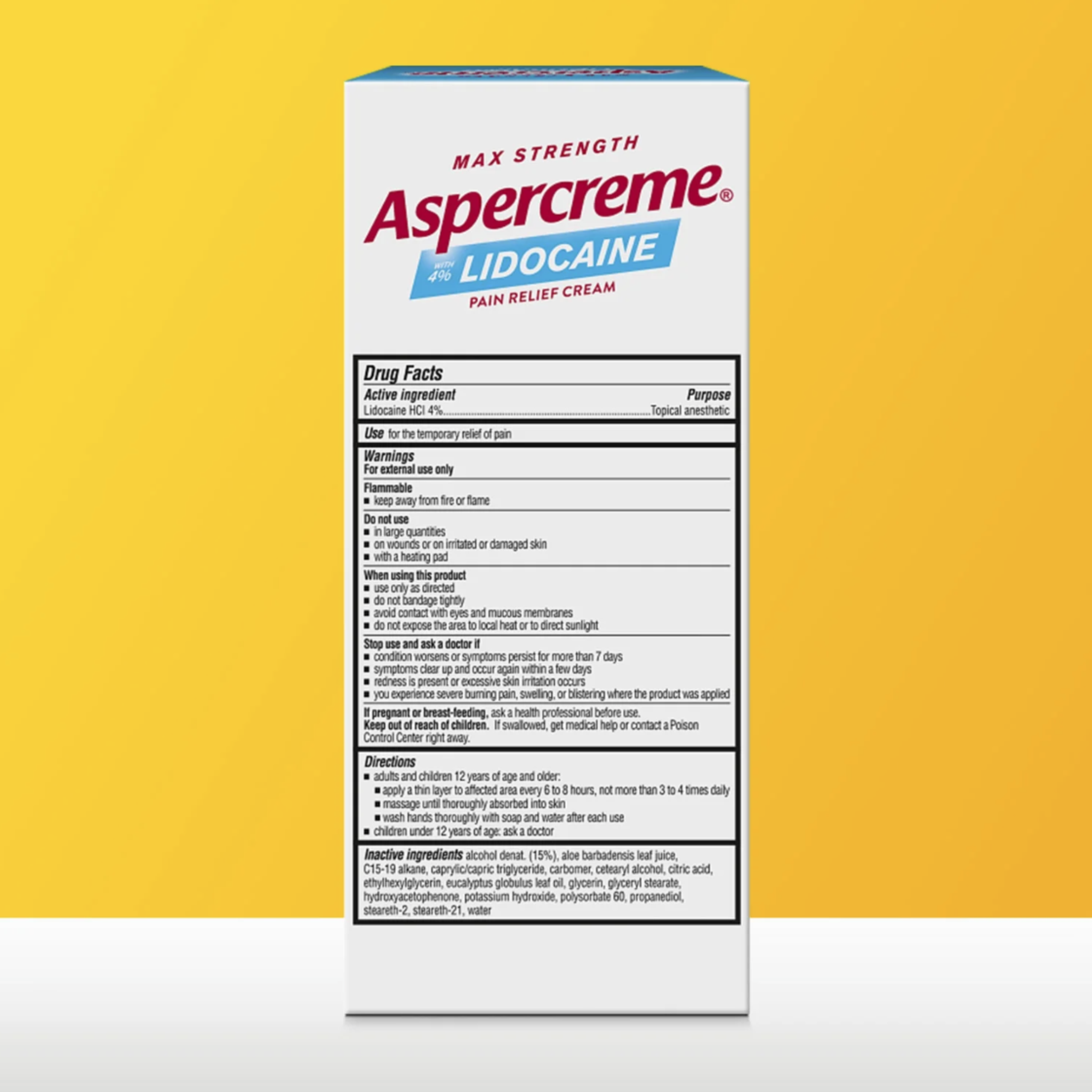 Aspercreme with 4% Lidocaine Cream, Eucalyptus, 3 oz - Pharmaful