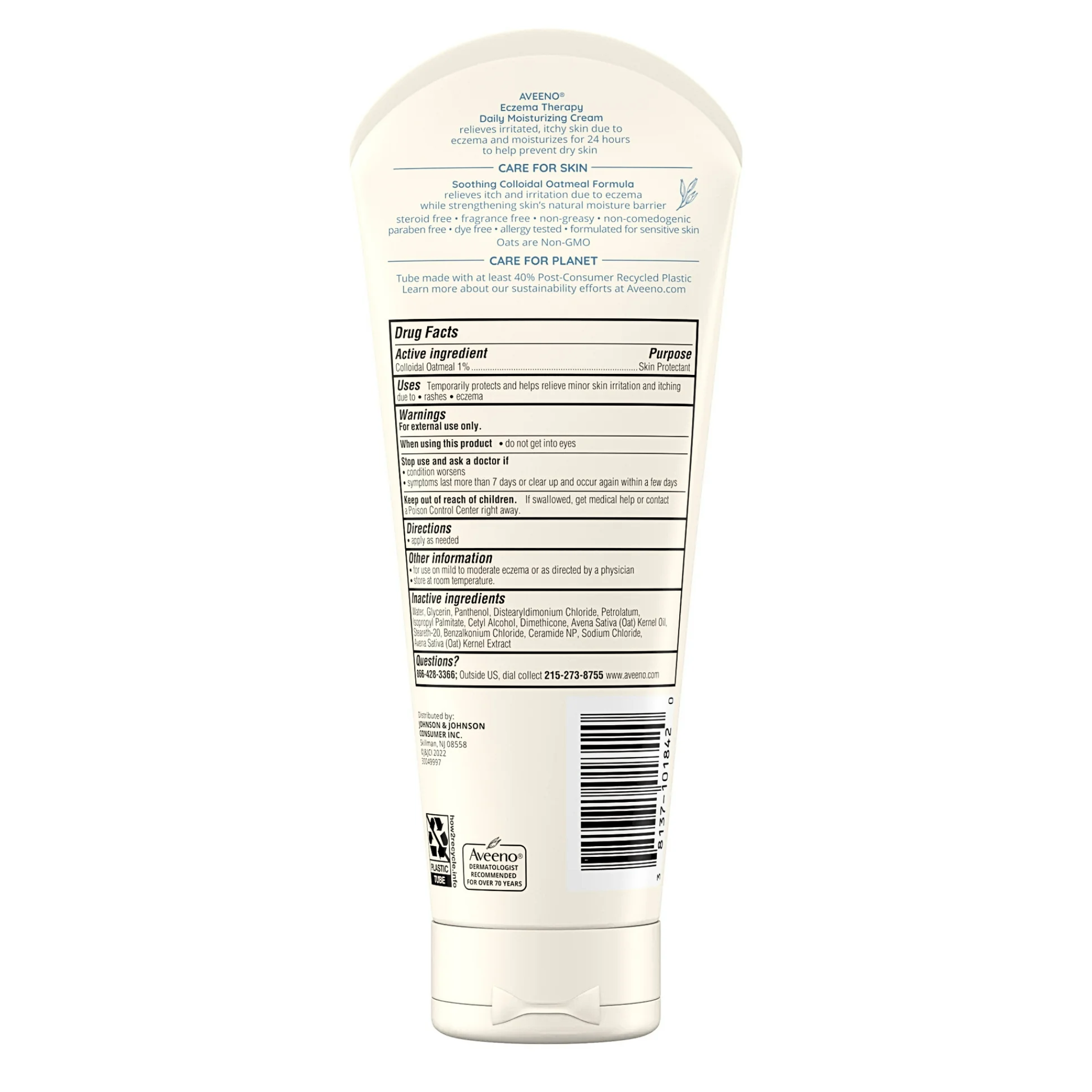 Aveeno, Eczema Therapy Daily Moisturizing Body Lotion, Soothing & Fragrance-Free, 7.3 oz Tube - Pharmaful