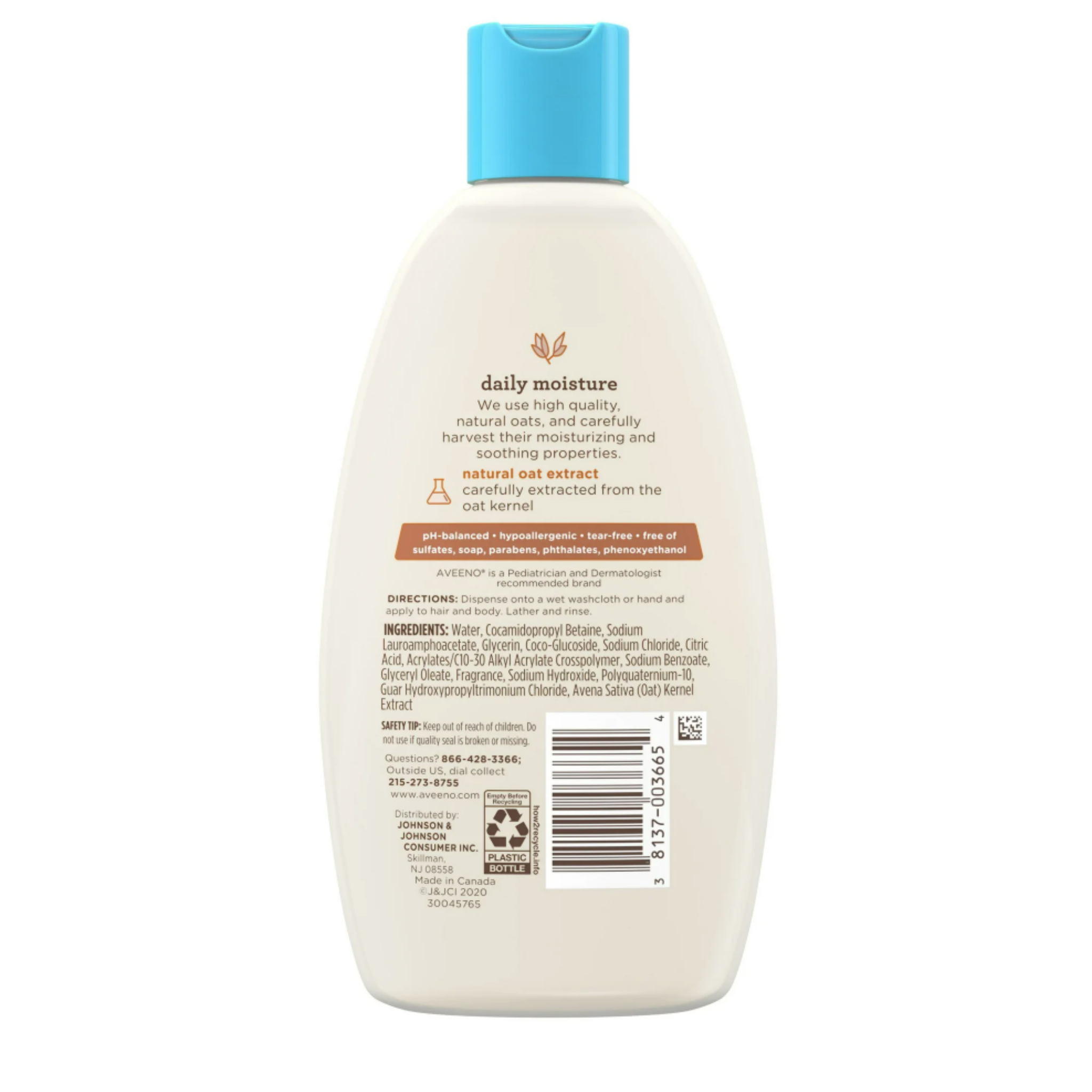 Aveeno Baby Daily Moisture Body Wash & Shampoo, Oat Extract, 8 fl. oz
