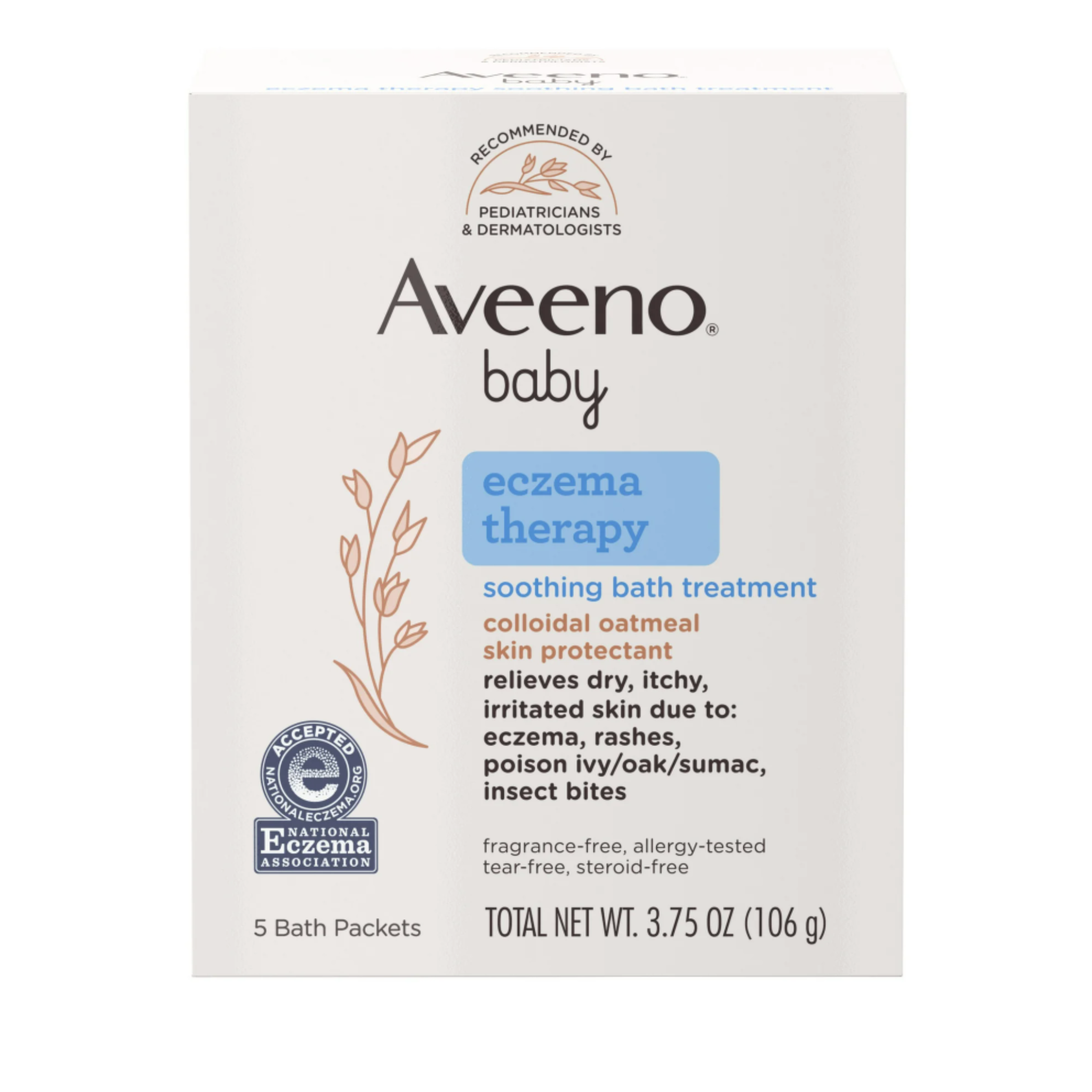 Aveeno Baby Eczema Therapy Soothing Bath Treatment, Oatmeal, 5 Ct