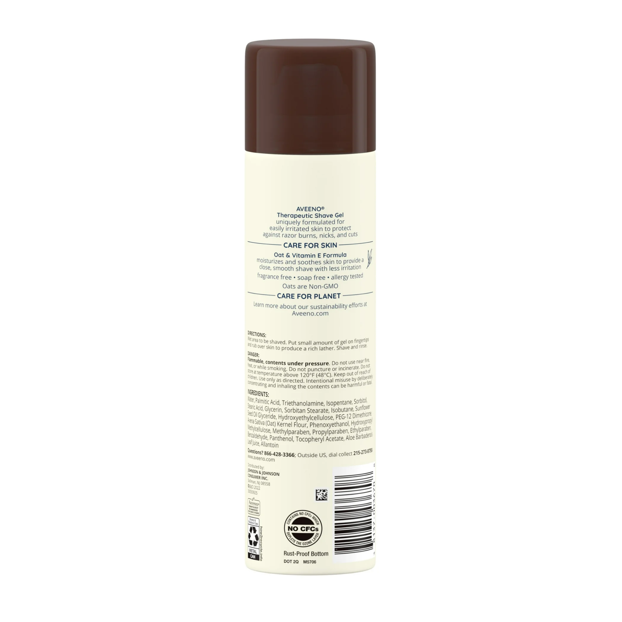 Aveeno, Therapeutic Shave Gel for Dry Skin, Enriched with Oat & Vitamin E, Gentle Shaving Cream for Men and Women, 7 oz