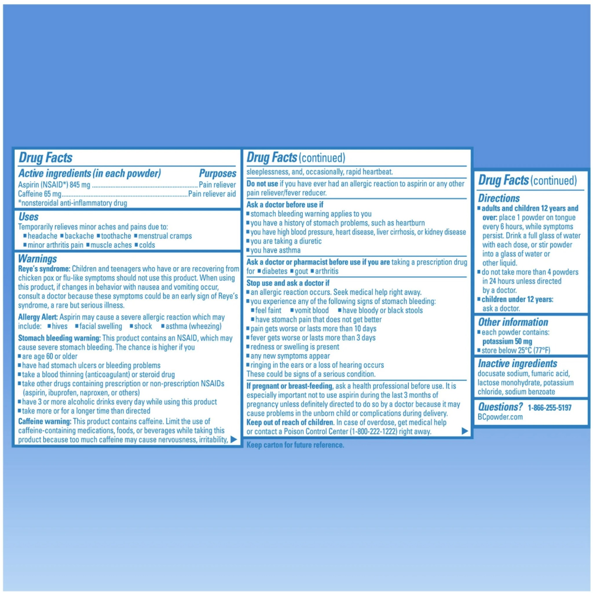 BC Fast Pain Relief, Powder Stick Packs, 24 packs