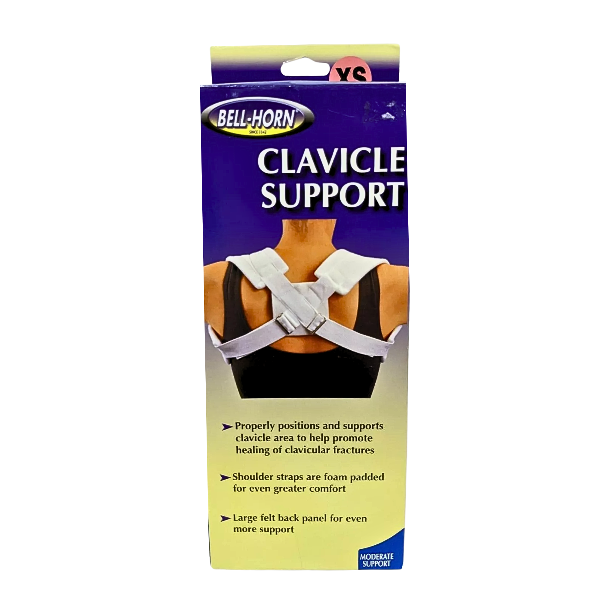 Bell-Horn, Clavicle Posture Support Brace, Adjustable Upper Back & Shoulder Alignment, X-Small