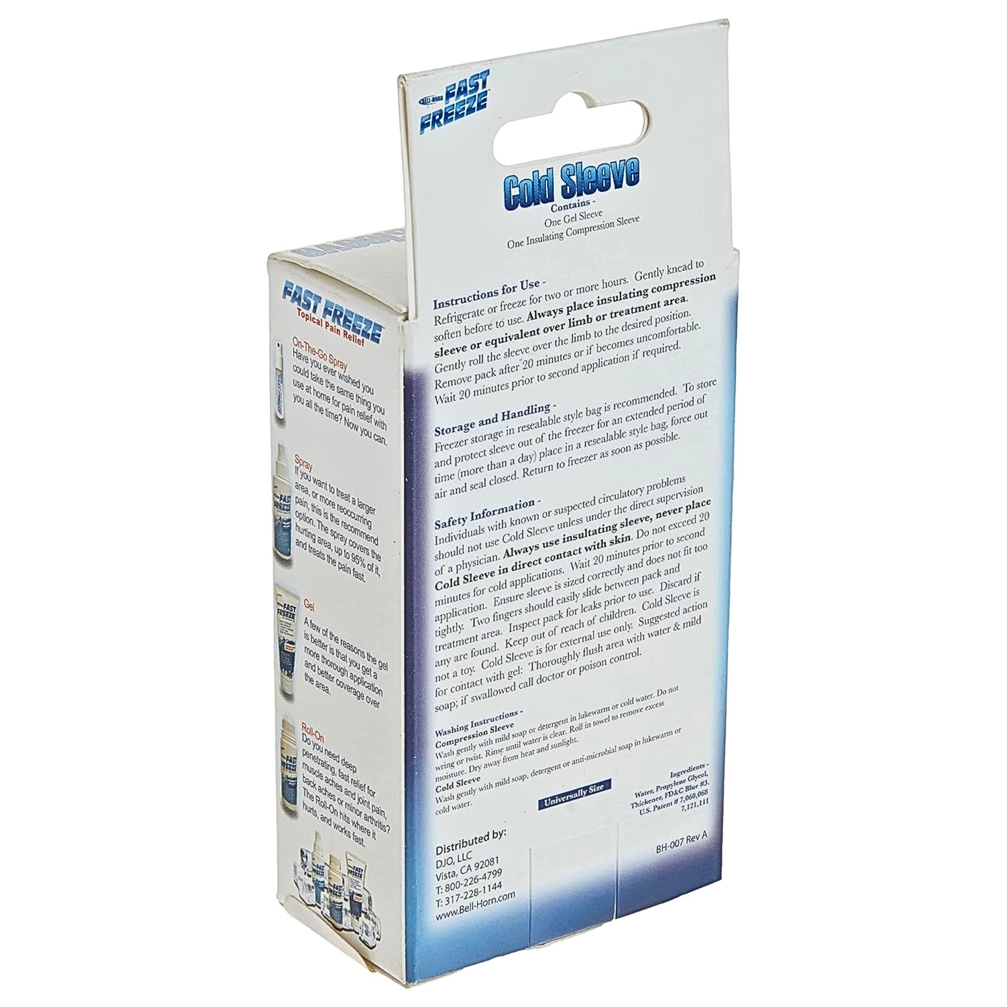 Fast Freeze, Naturally Cool Cold Therapy Finger Compression Sleeve, One Size Fits Most