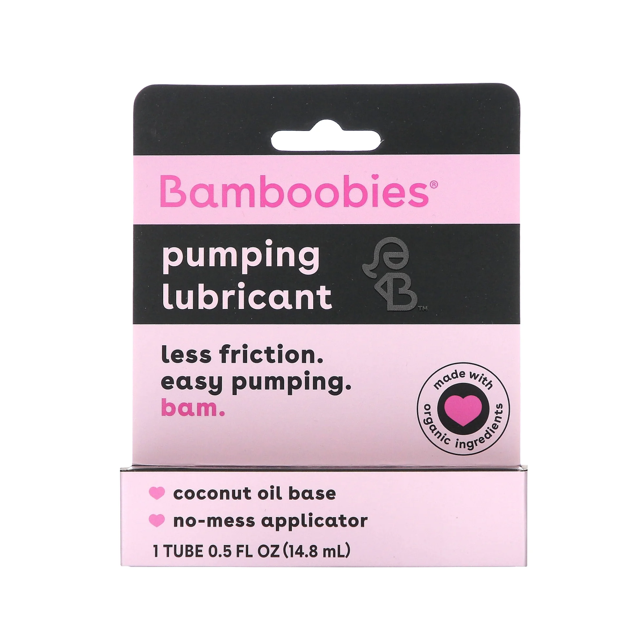 Bamboobies, Organic Breast Pump Lubricant & Nipple Cream, Lanolin-Free with Coconut Oil, 0.5 oz Tube