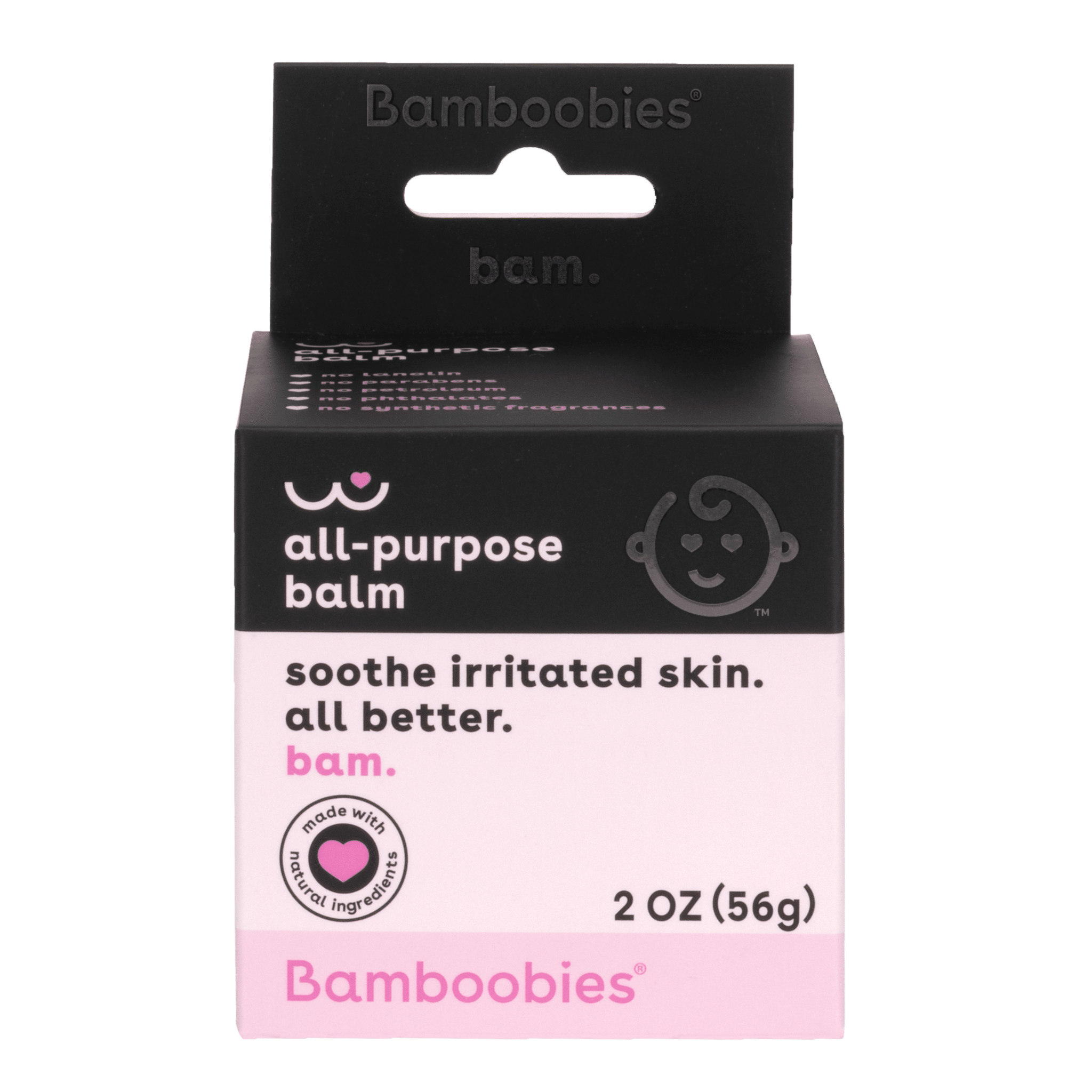 Bamboobies, All-Purpose Balm, Soothing Natural Formula for Irritated Skin, 2 oz Jar