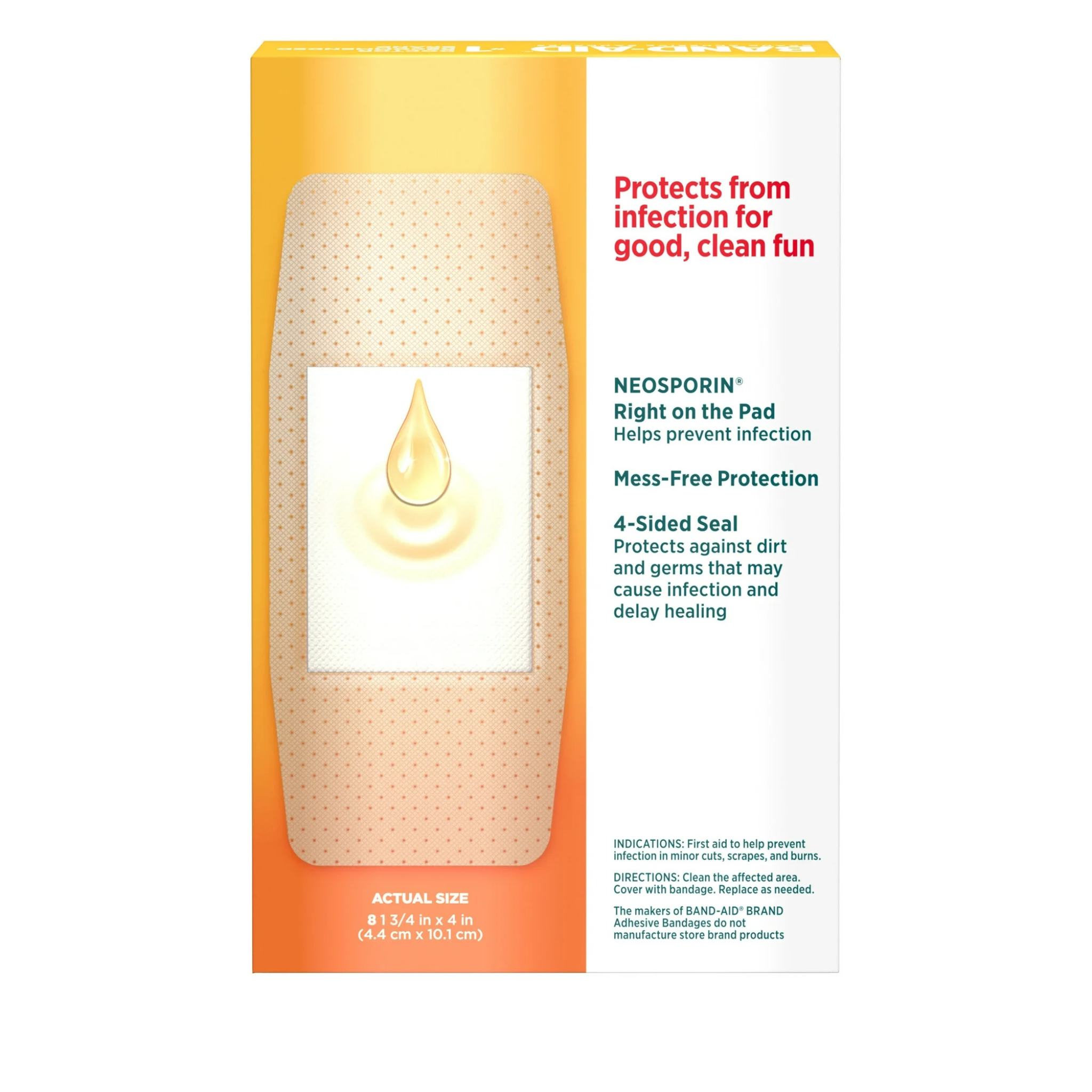 Band-Aid Brand Bandages with Neosporin Antibiotic, Extra Large, 8 Ct