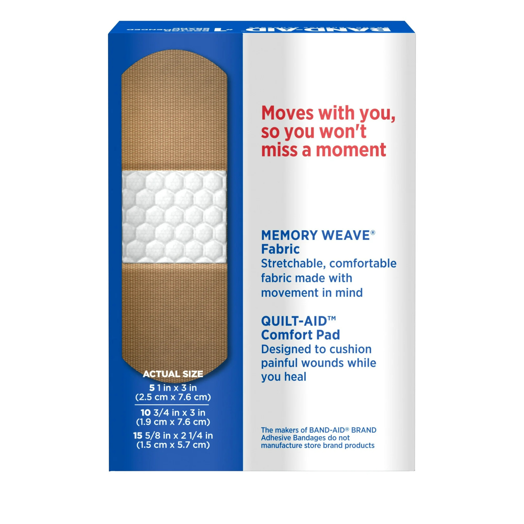 Band-Aid Brand Flexible Fabric Adhesive Bandages, Assorted, 30 Ct