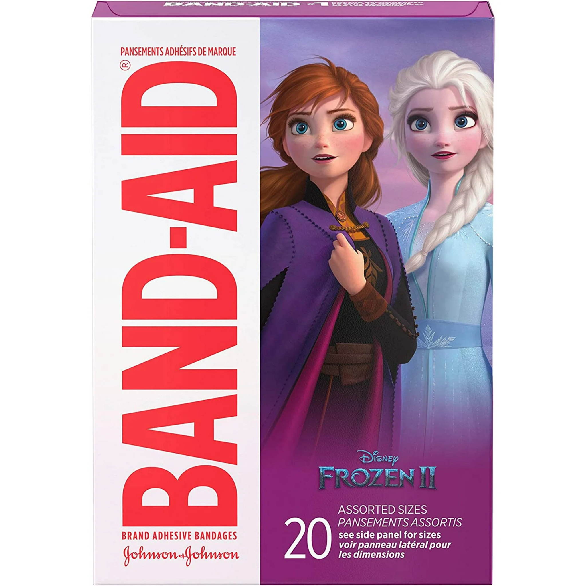 Band-Aid, Disney Frozen Adhesive Bandages, Fun Designs for Kids, Assorted Sizes, 20 Count