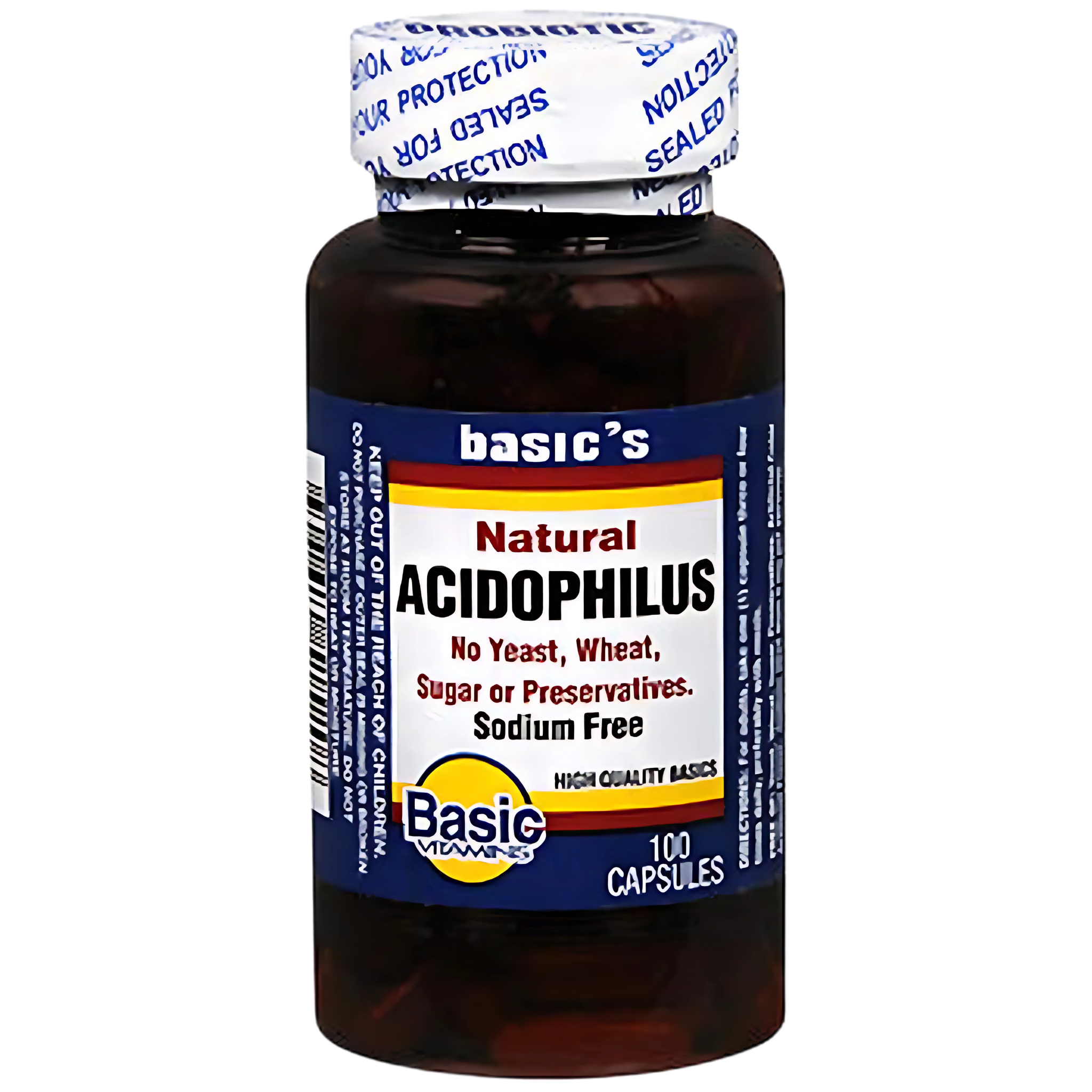 Basic Vitamins, Acidophilus Capsules, Digestive Support, 100 Count