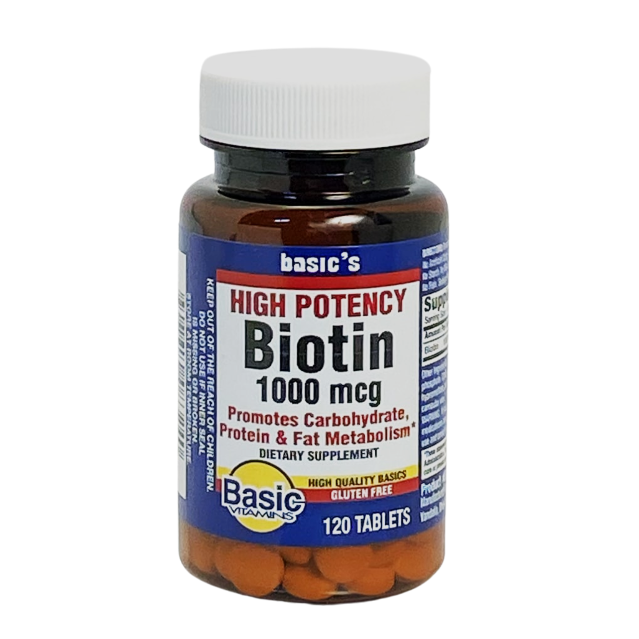 Biotin, 1000mcg Tablets, Supports Healthy Hair, Skin, and Nails, 120 Count