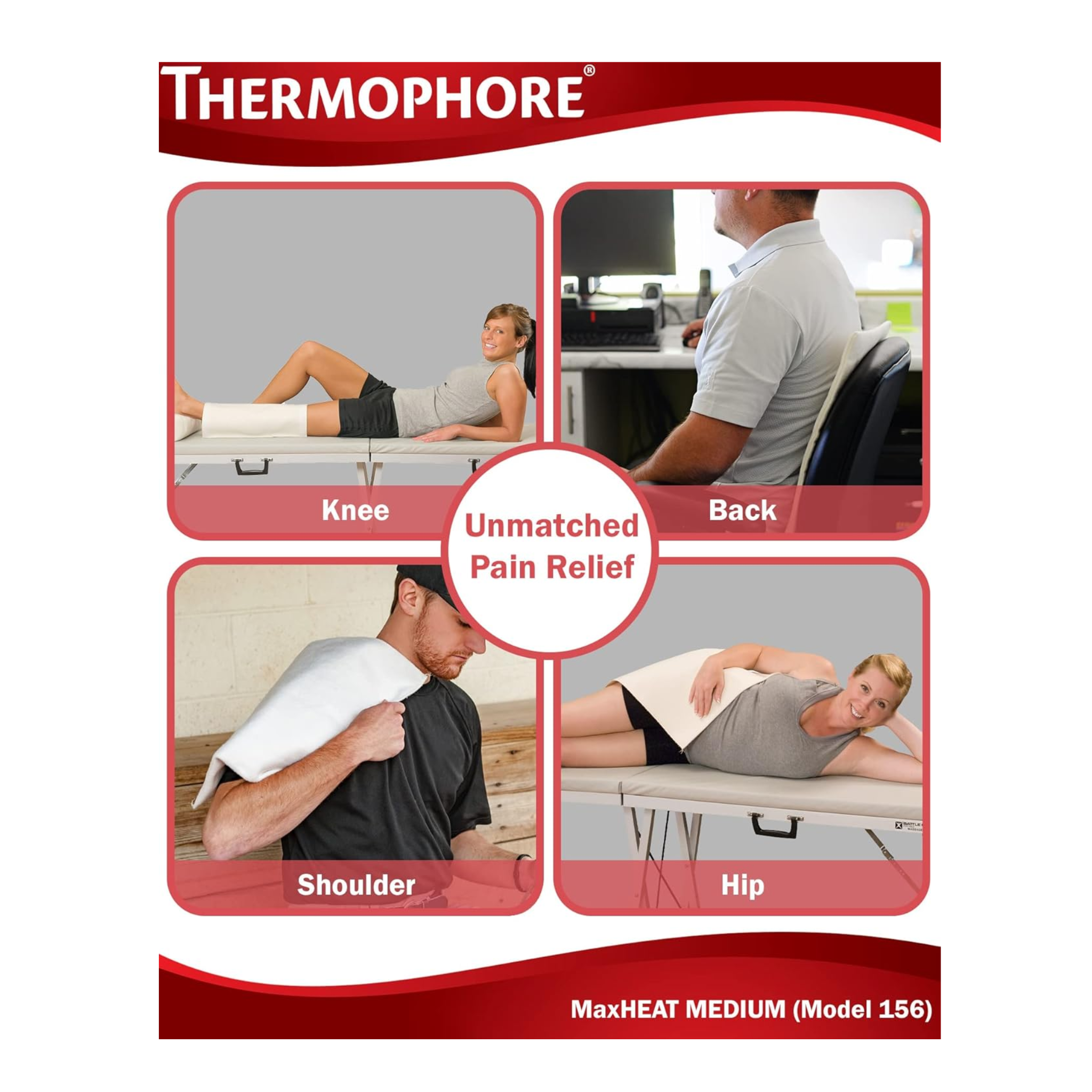 Battle Creek, Thermophore MaxHeat Heating Pad, Medium 14" x 14", Intense Moist Heat Therapy for Pain Relief