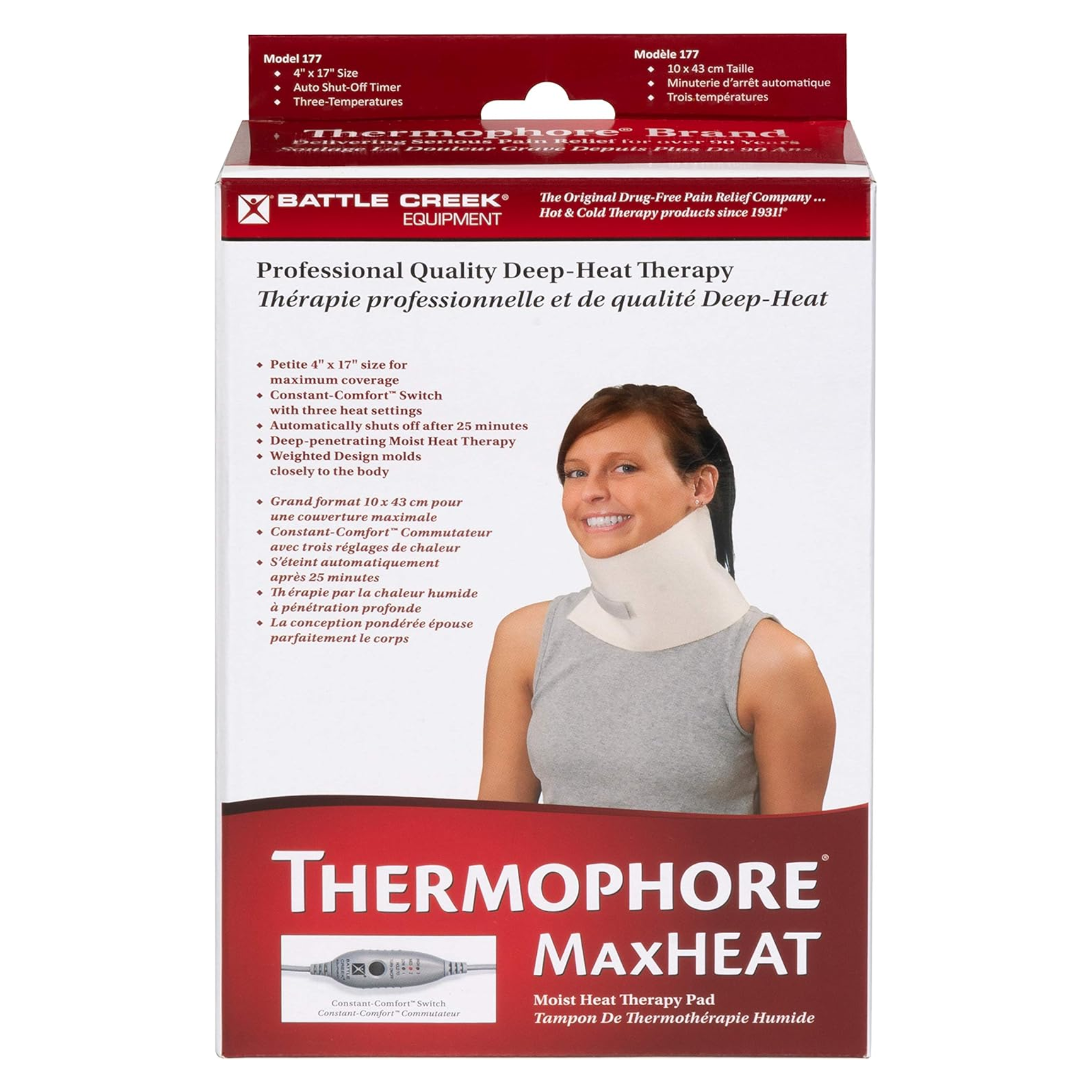 Battle Creek, Thermophore MaxHeat Arthritis Pad, Petite 4" x 17", Moist Heat Therapy, Model 177